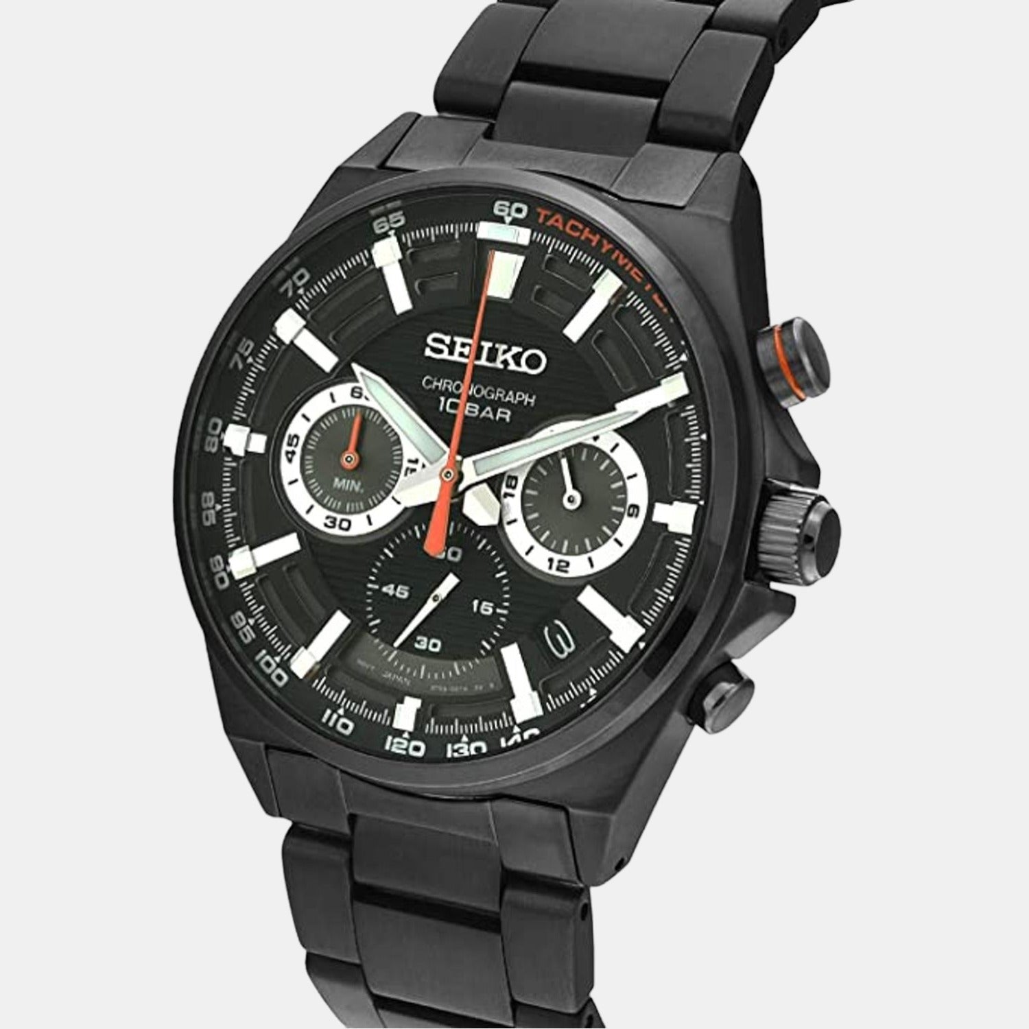 Seiko Dress Men Quartz Black Dial Chronograph Stainless Steel Watch SSB399P1 - view 2