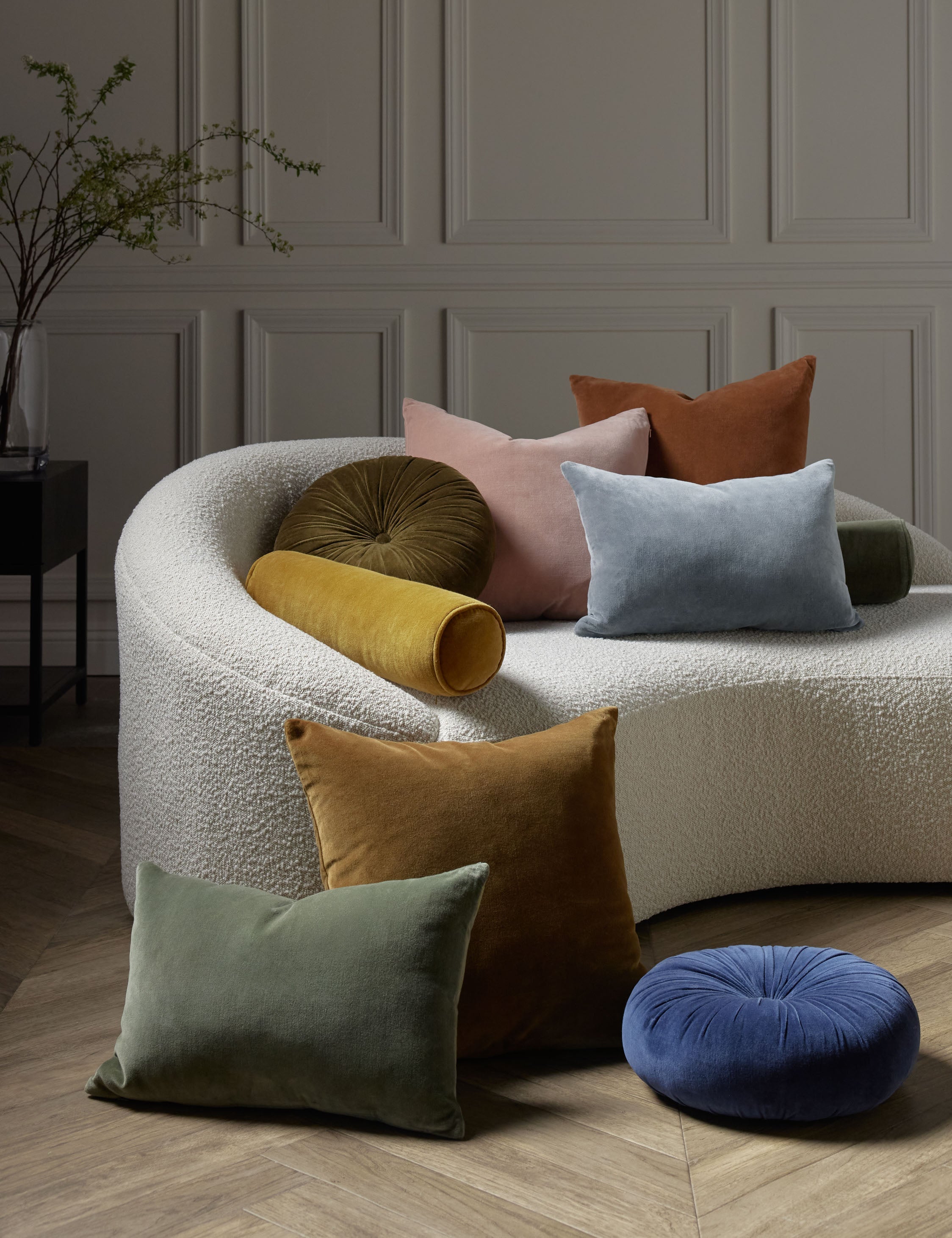 Lulu and Georgia Monroe Velvet Round Pillow - view 49