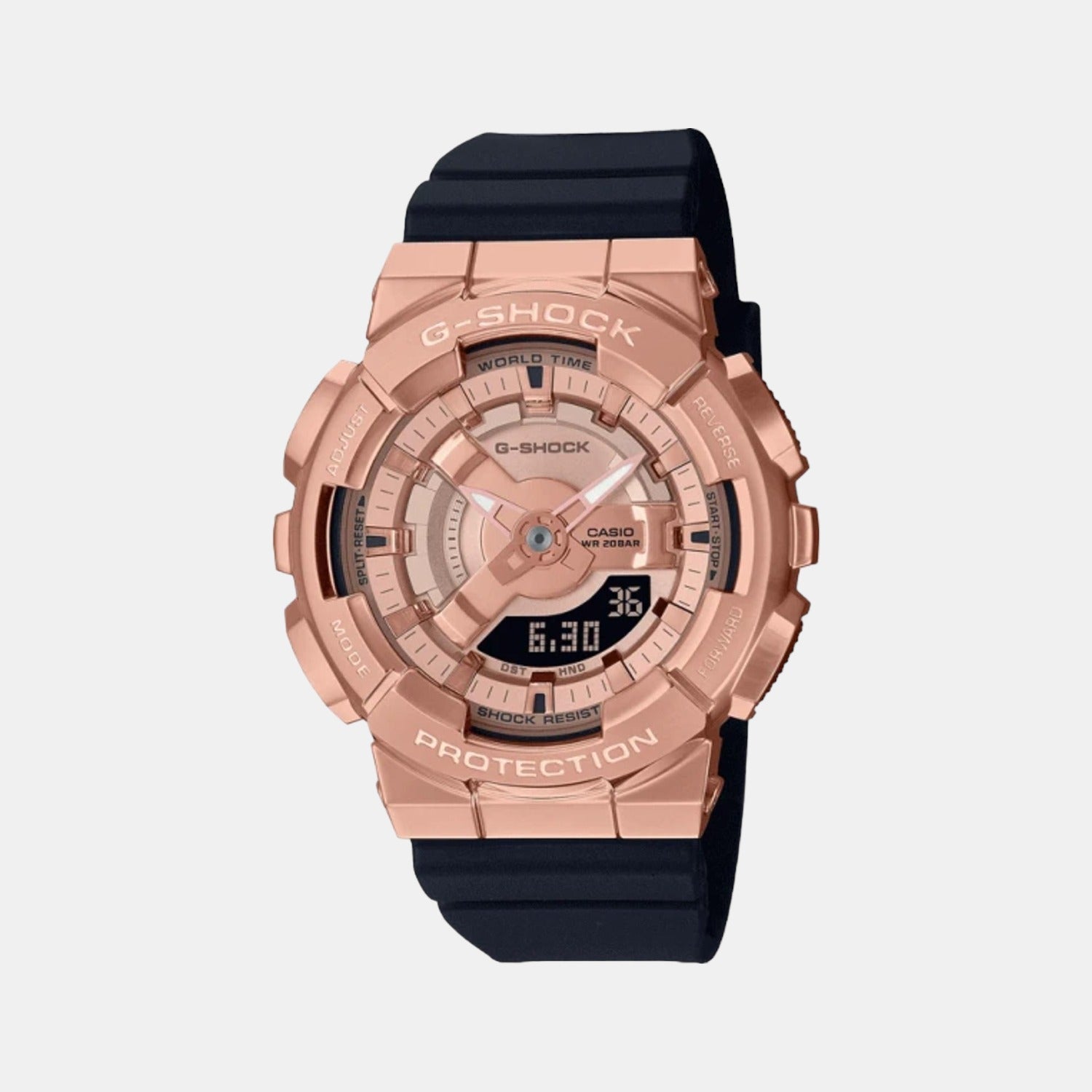 Casio G-Shock Women Quartz Rose Gold Dial Analog-Digital Resin Watch G1315