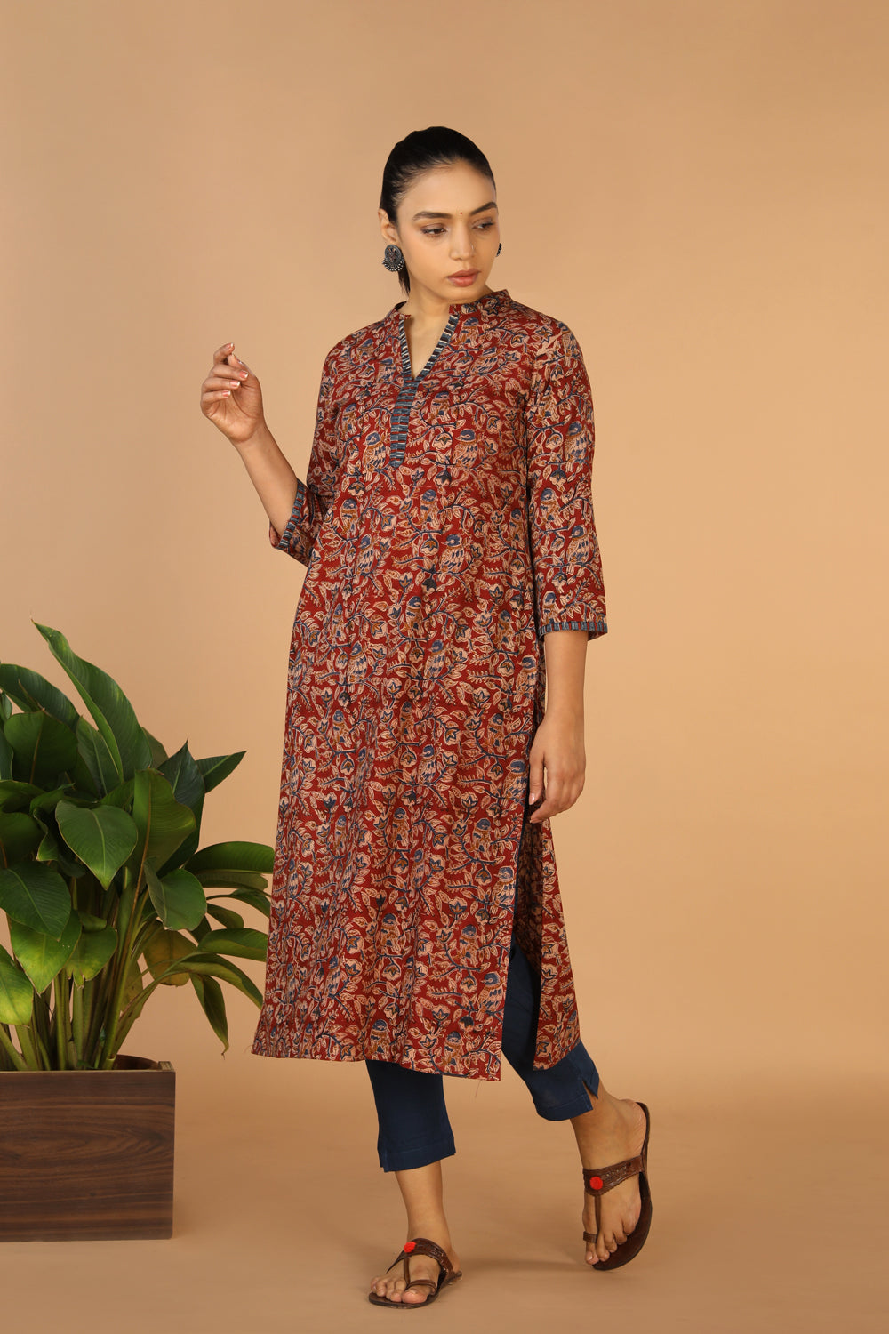 Kalanjali Ethnics Kalamkari Handblock printed kurta - view 3