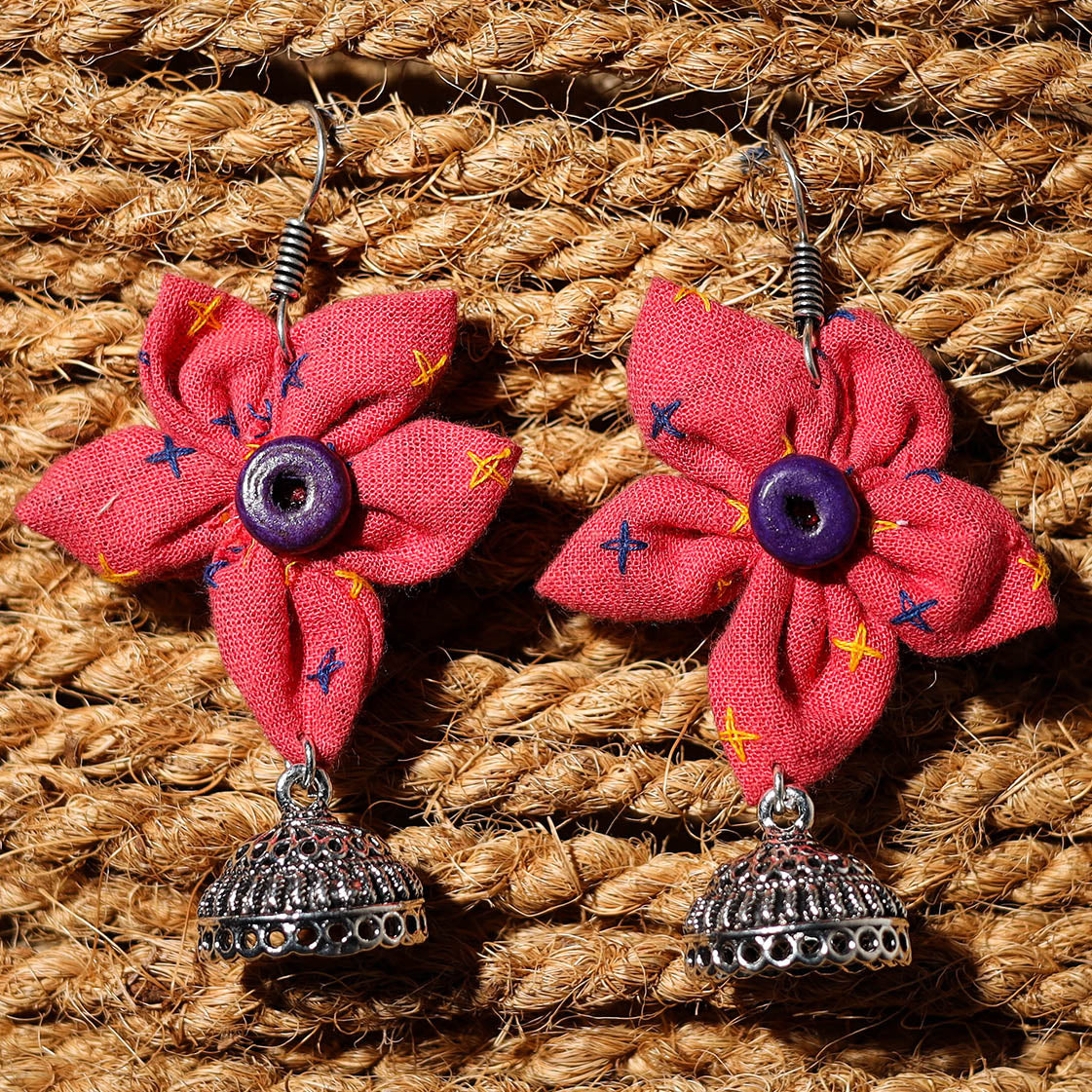 JALPARI Arushi Handcrafted GS Fabart Phool Kali Earrings - view 2