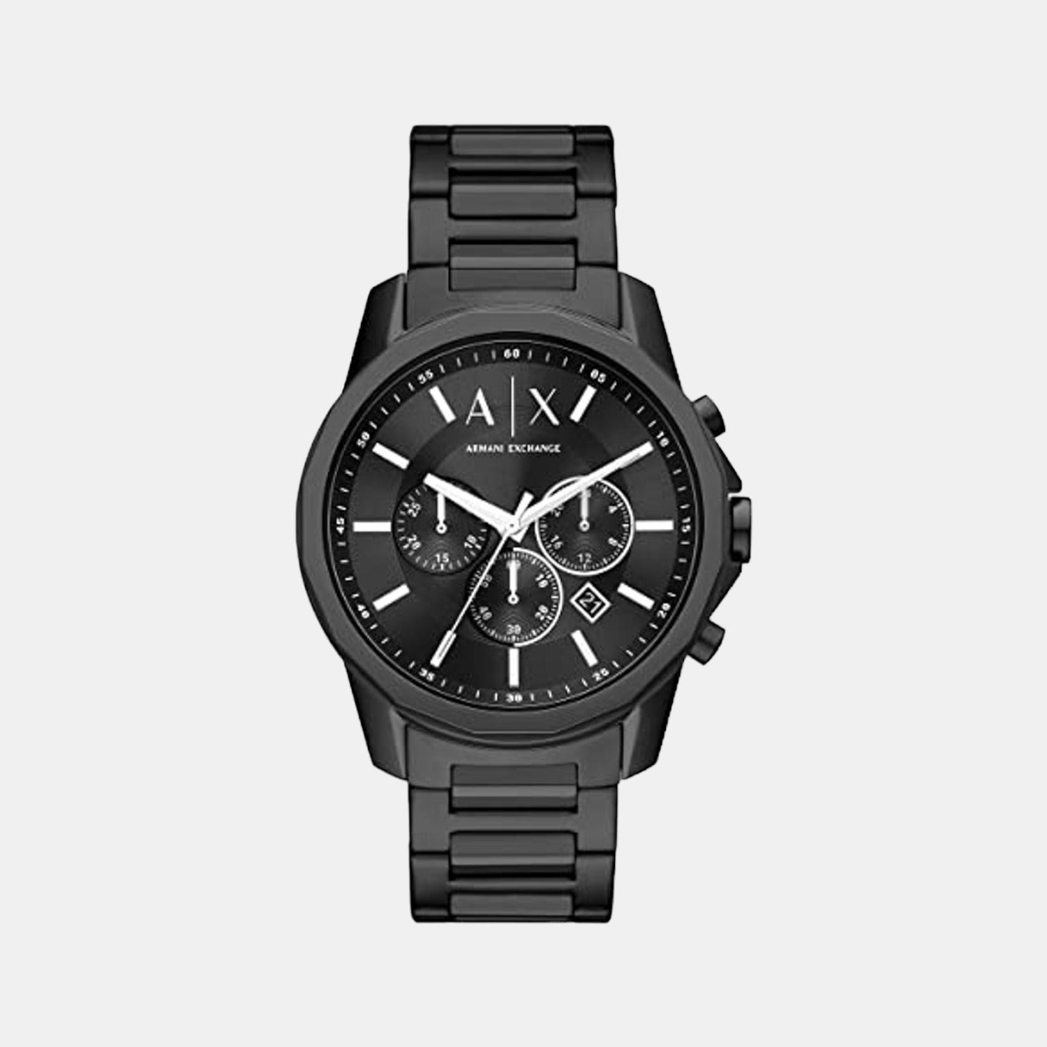 Armani Exchange Banks Men Quartz Black Dial Chronograph Stainless Steel Watch AX1722