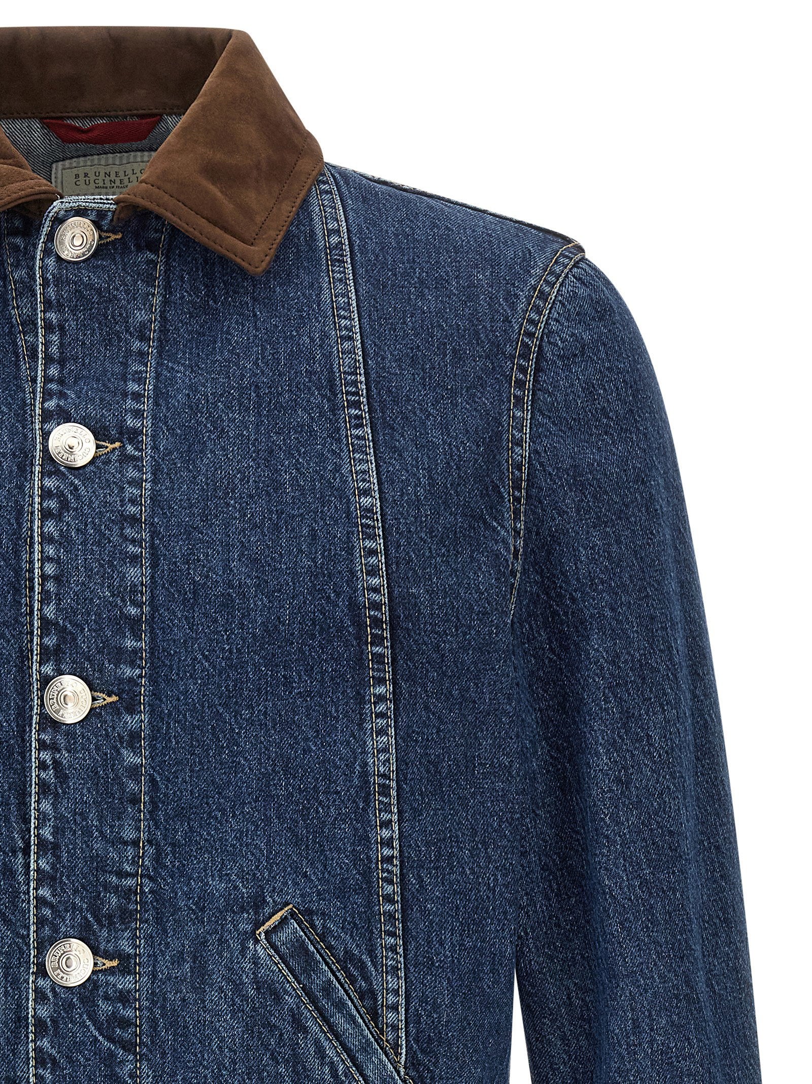 Brunello Cucinelli Denim And Suede Jacket – 100% cotton - view 3