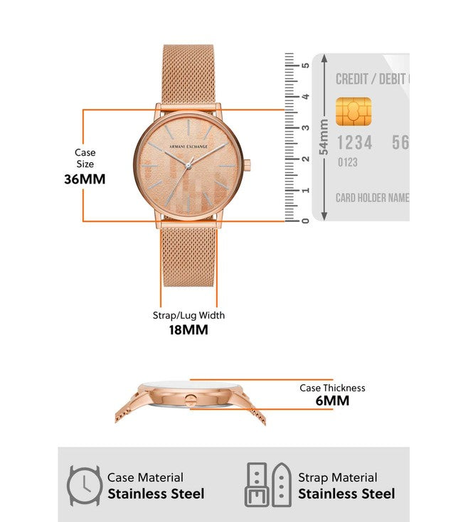 Armani Exchange Analog Rose Gold Dial Women 36mm - view 2