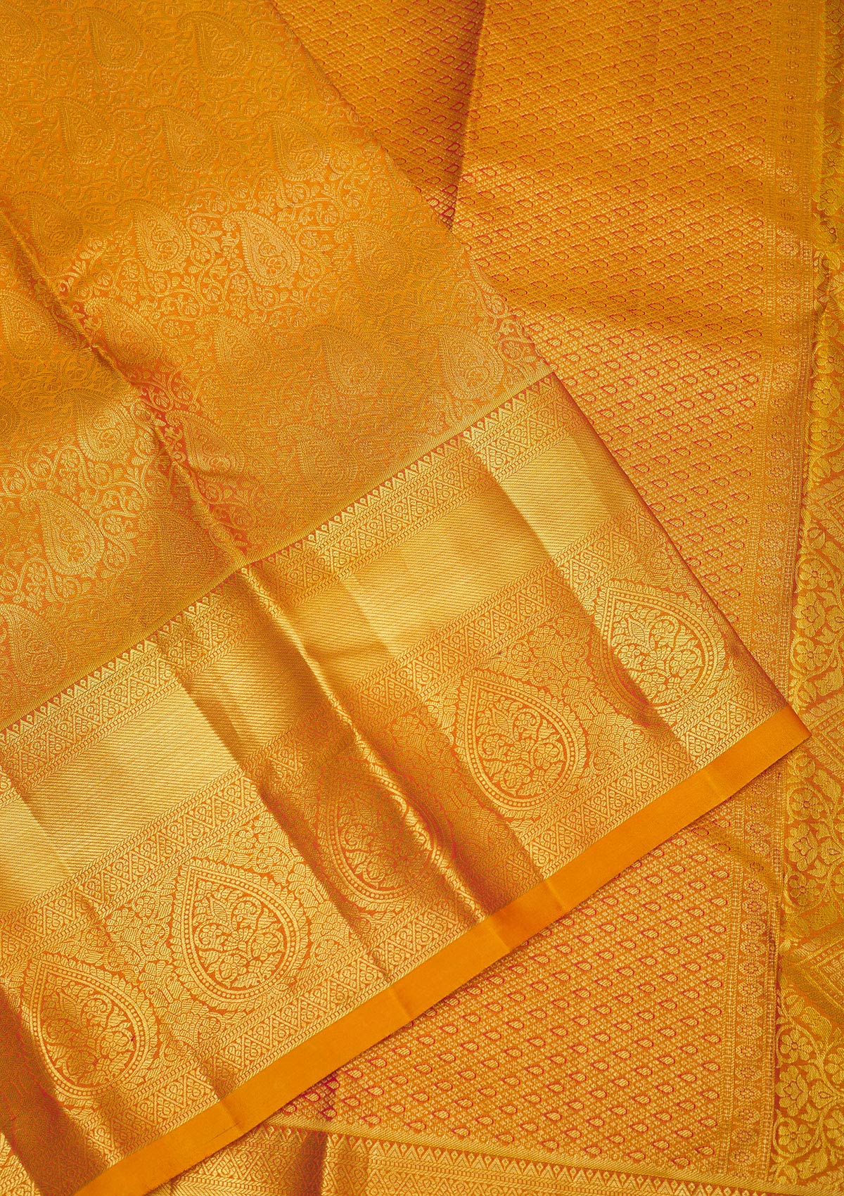 Koskii Mustard Zariwork Pure Silk Saree – Women's - view 4
