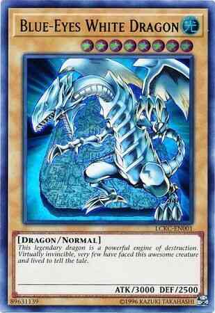 Yu-Gi-Oh! Blue-Eyes White Dragon (Version 4: Facing Left w/ Tablet) - LCKC-EN001 - Ultra Rare - Unlimited