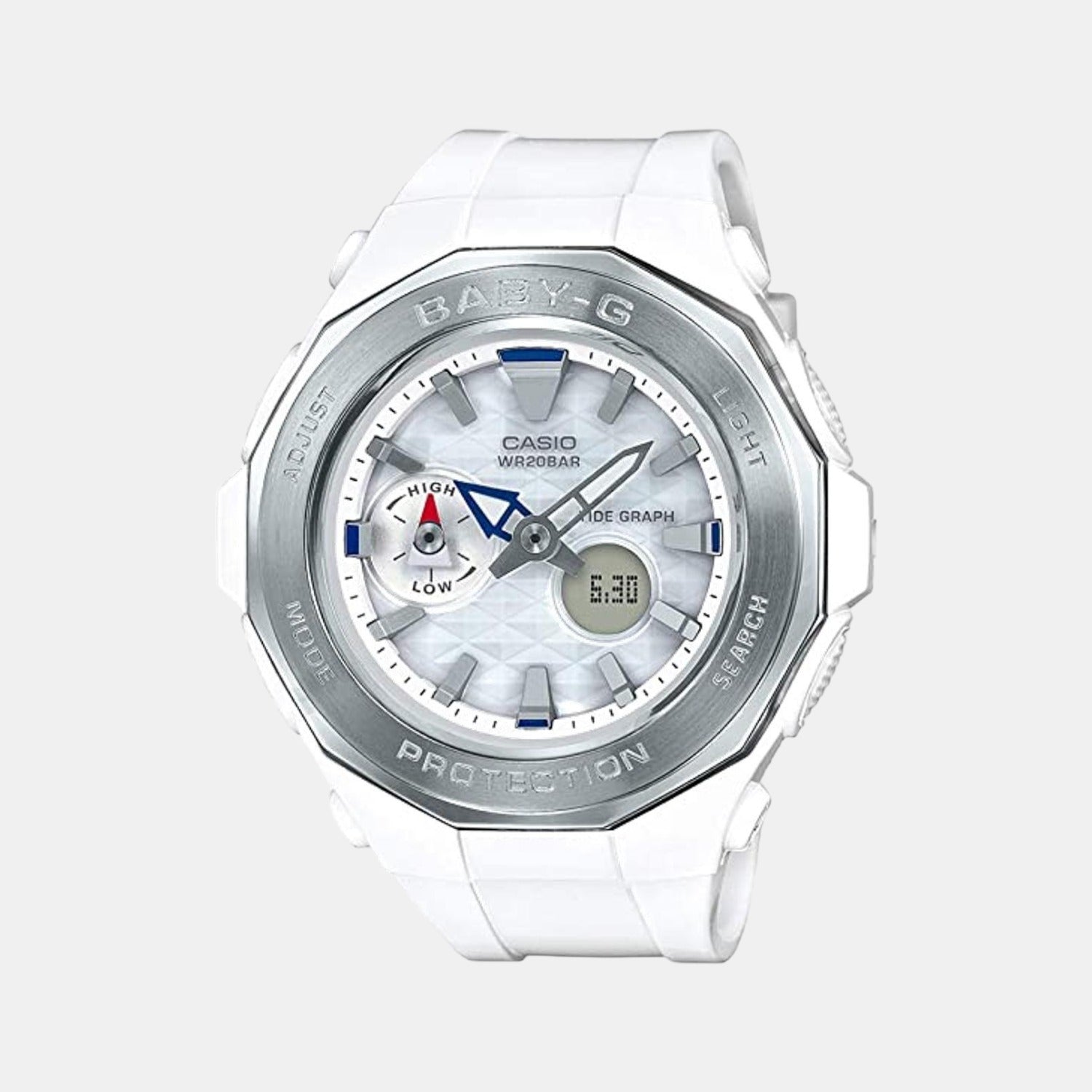 Casio Baby-G Women Quartz Silver Dial Analog-Digital Resin Watch B191