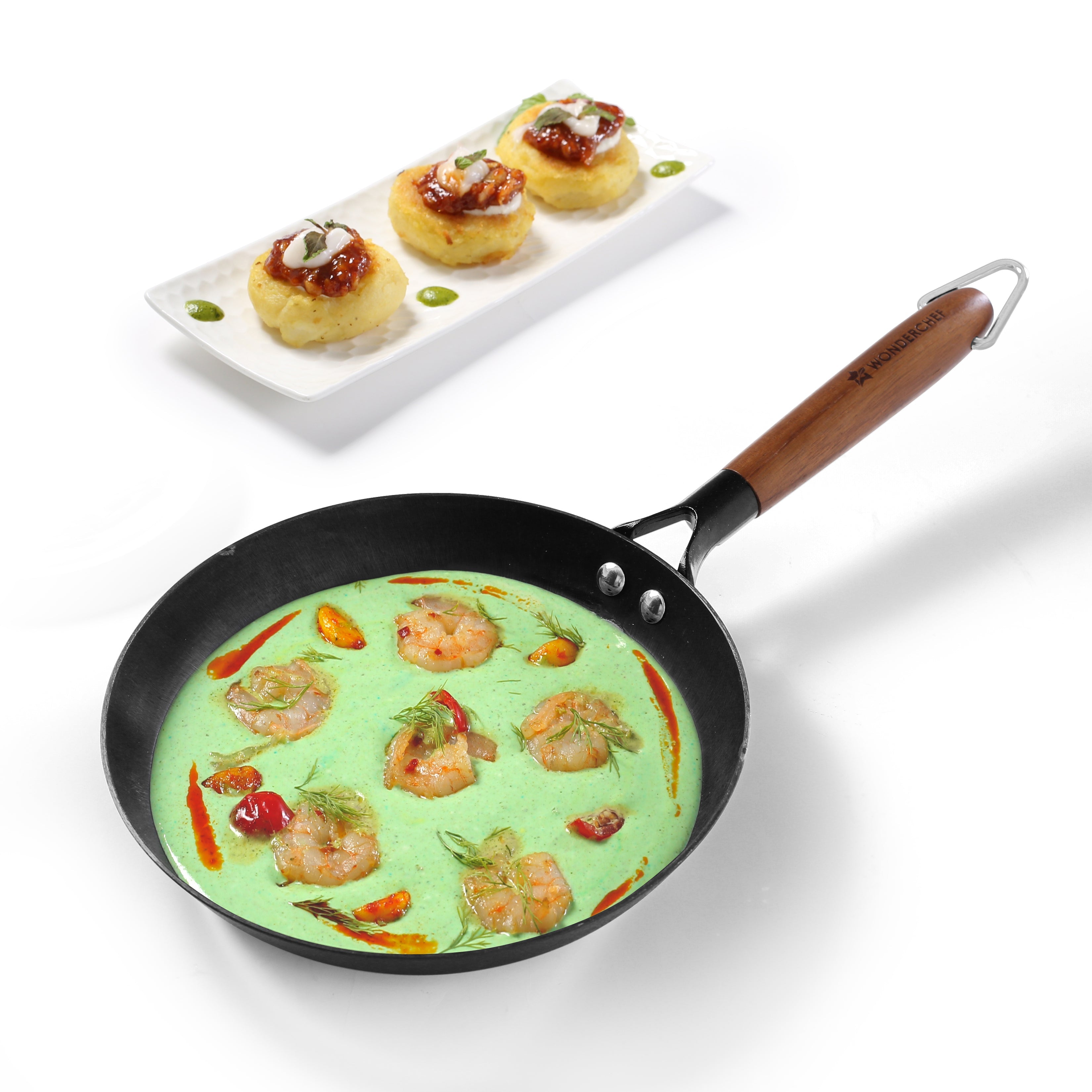 Pan 800 ml – Wonderchef Pre-Seasoned Ferro Light 20cm Cast Iron Fry Pan | 800 ml