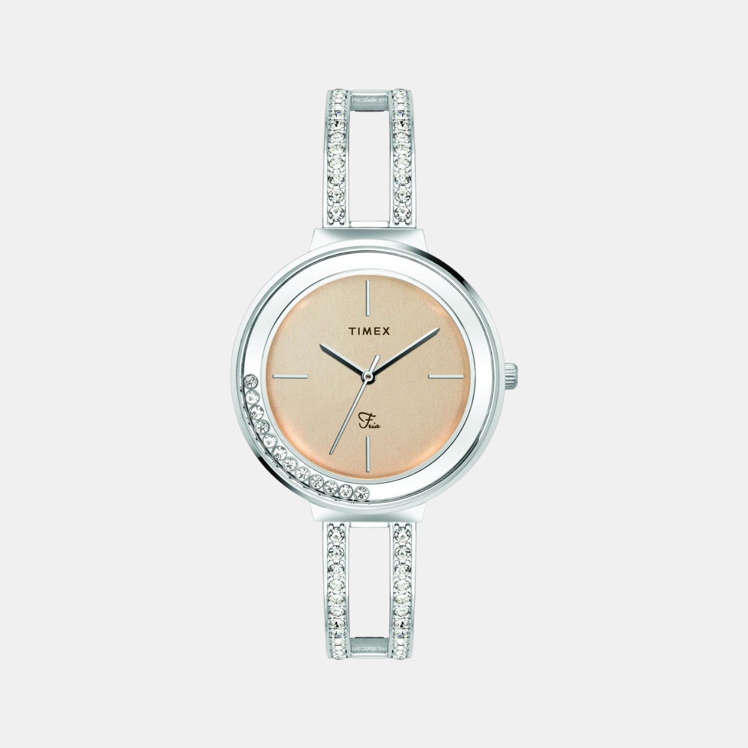 Timex Fria Women Quartz Rose Gold Dial Analog Stainless Steel Watch TWEL13502