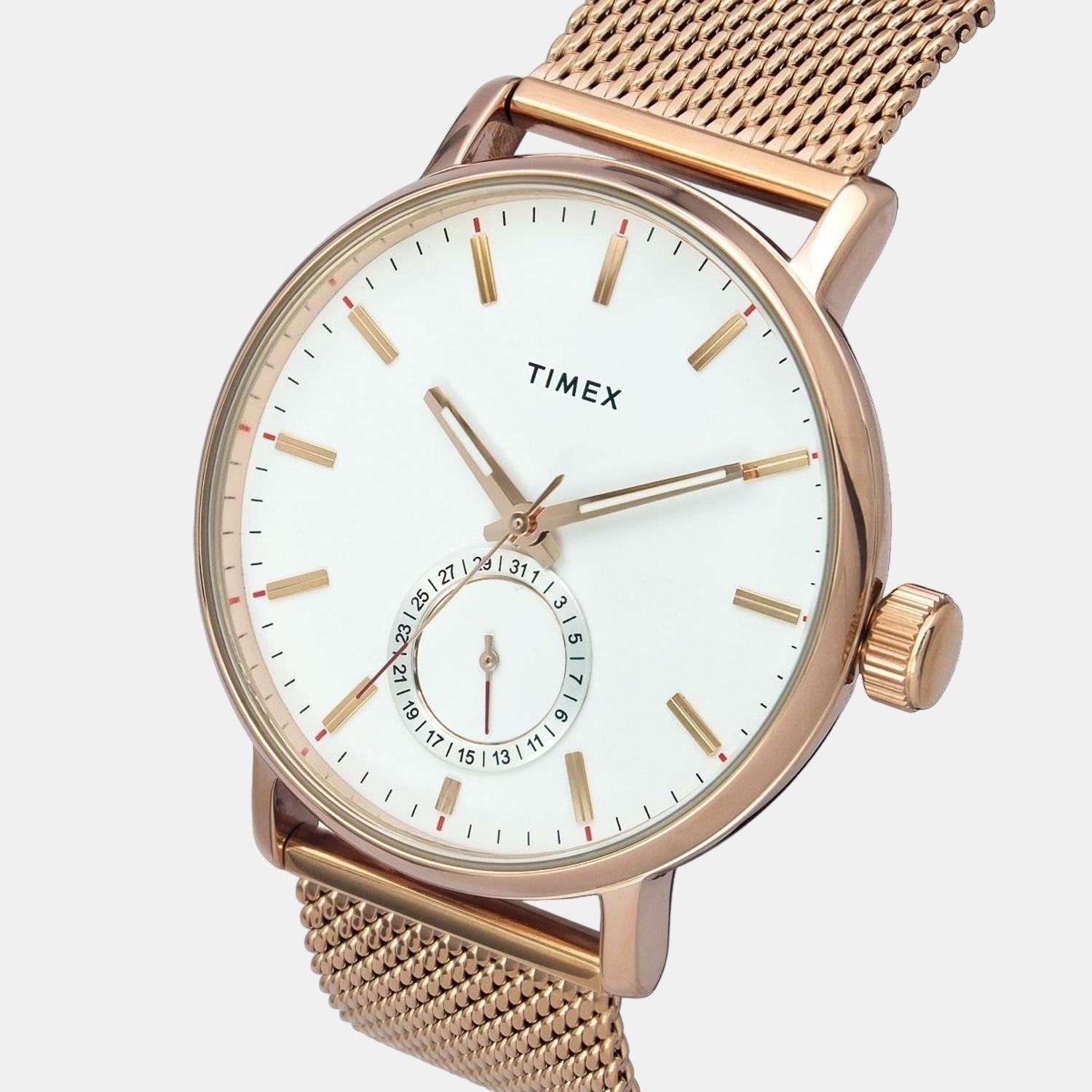 Timex Fashion Men Quartz White Dial Analog Stainless Steel Watch TWEG20002 - view 2