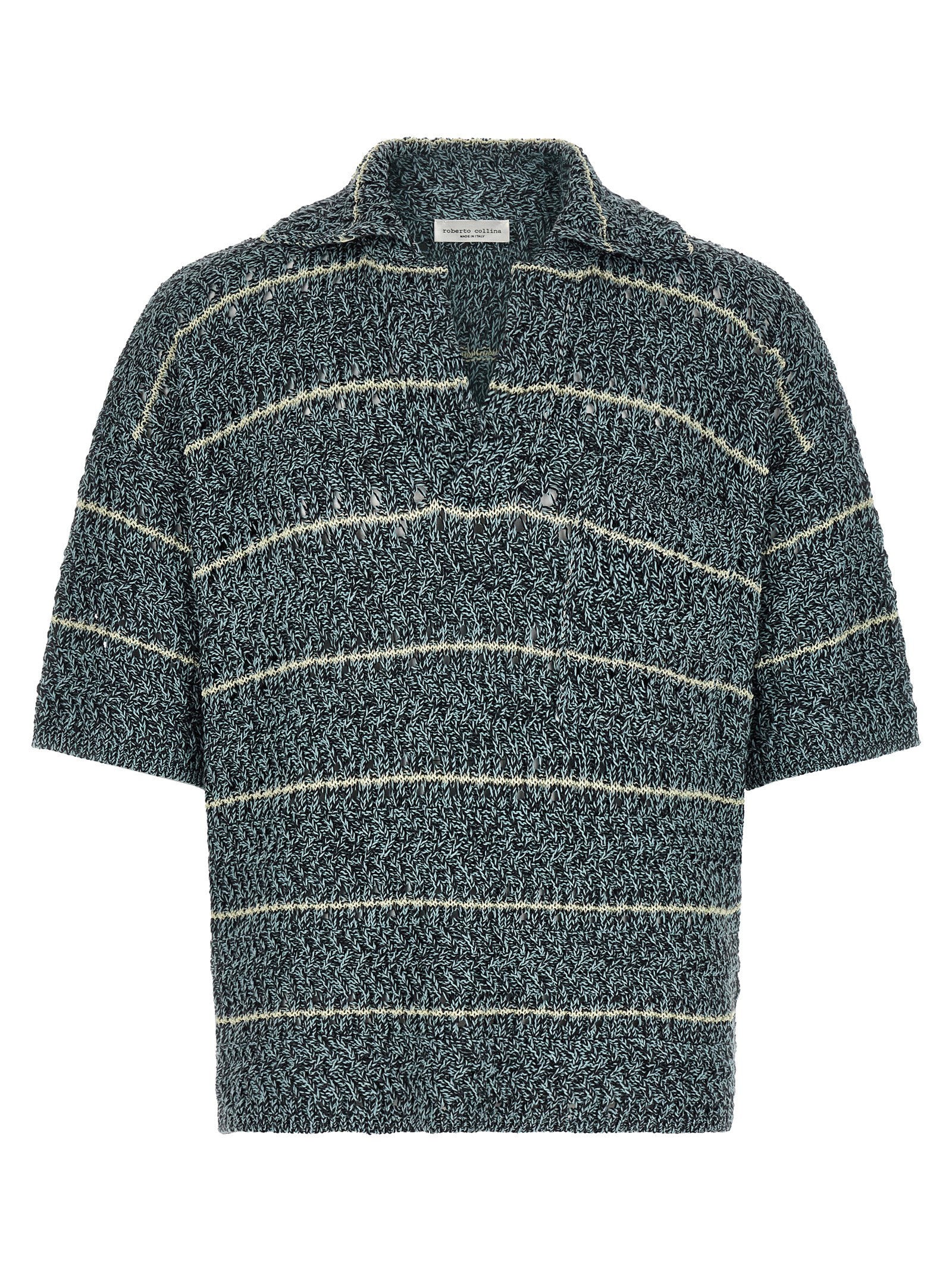 Roberto Collina Mouliné Polo Shirt – 98% cotton 2% polyamide