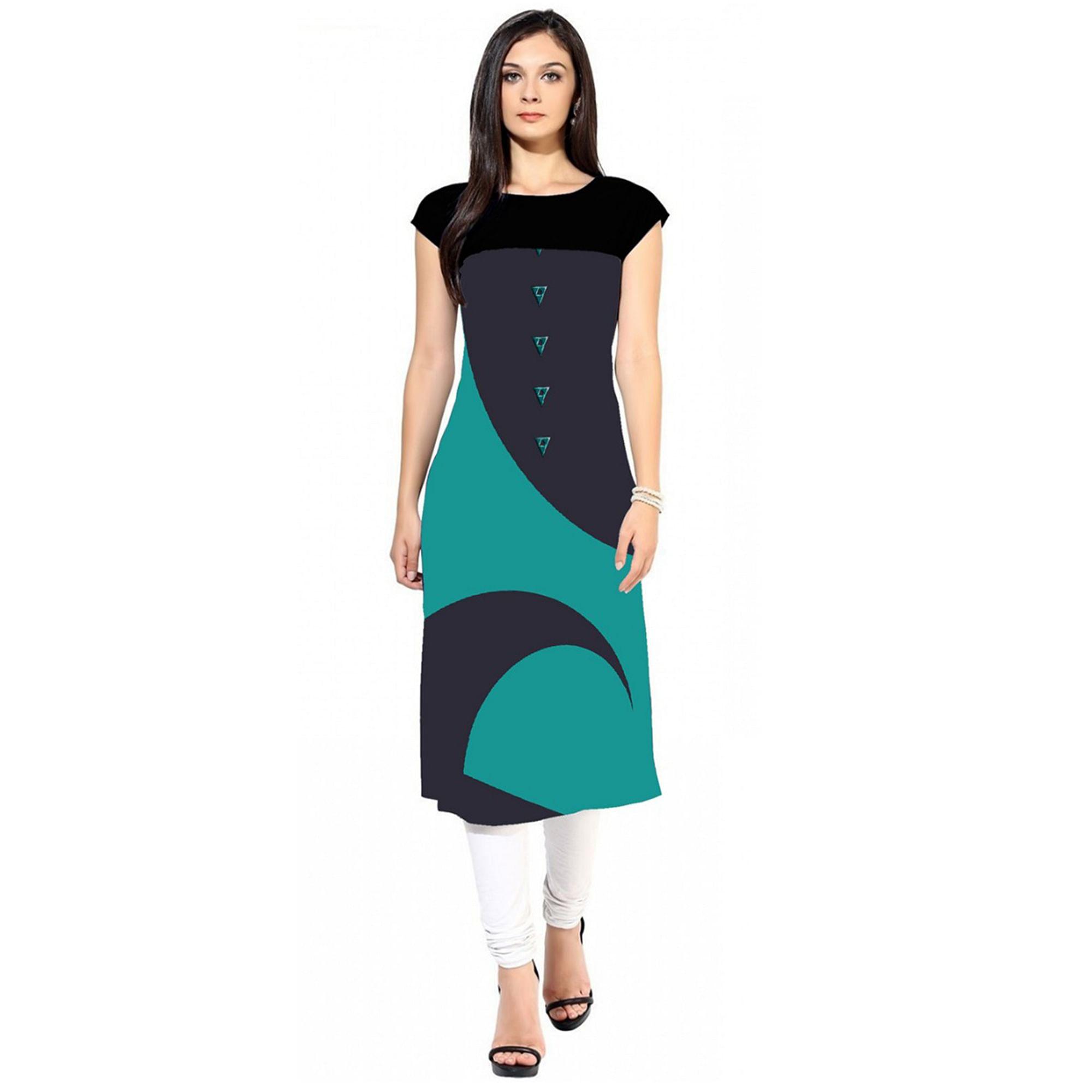 Peachmode Seller Casual Printed Crepe Kurti - Pack of 2 - view 2