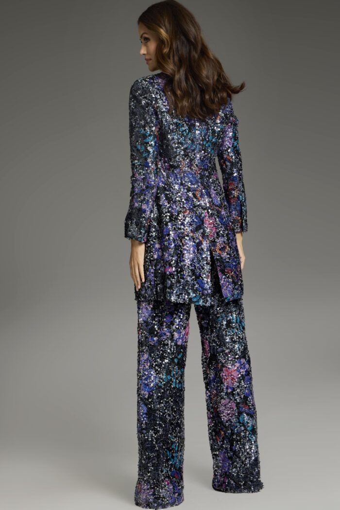 Jovani 25750 Long Sequin Wide Leg Formal Pant Suit - view 2