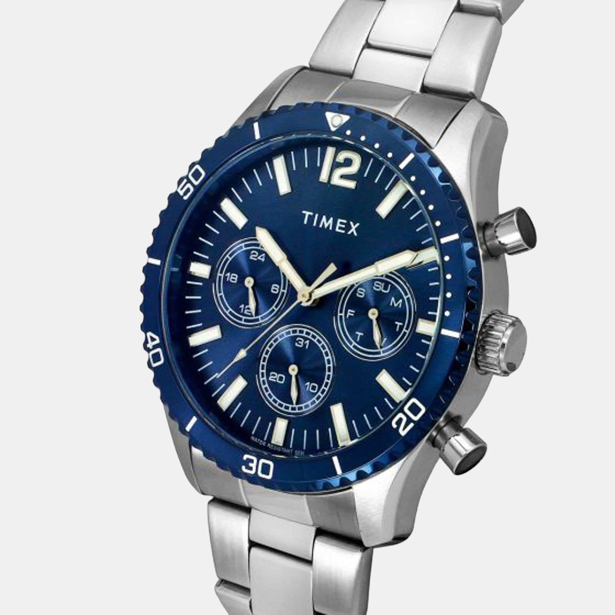 Timex E Class Men Quartz Blue Dial Chronograph Stainless Steel Watch TWEG22203 - view 4