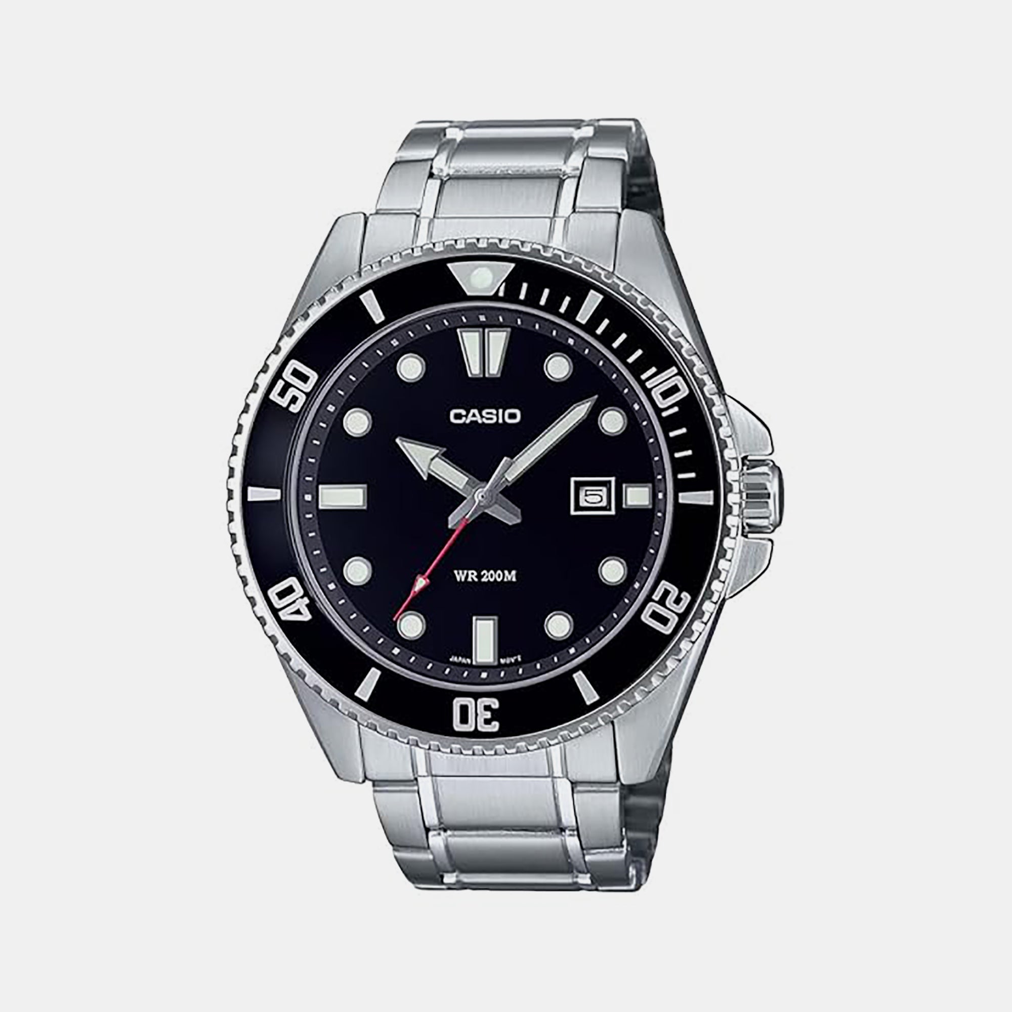Casio Enticer Men Quartz Black Dial Analog Stainless Steel Watch A2189