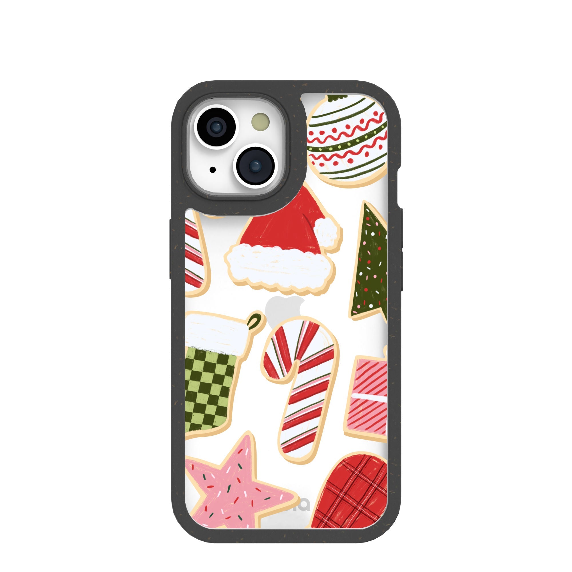 BlackTree Clear Festive Cookies iPhone 15 Case With Black Ridge