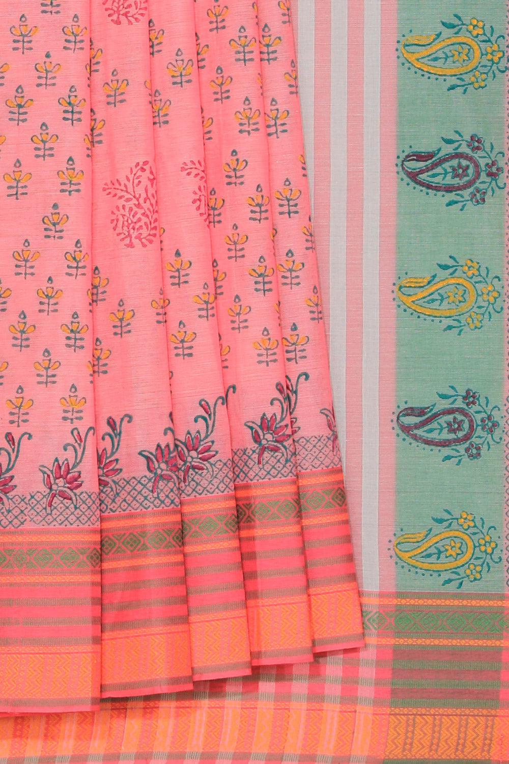 Kalanjali Ethnics Hand block printed cotton saree - view 2