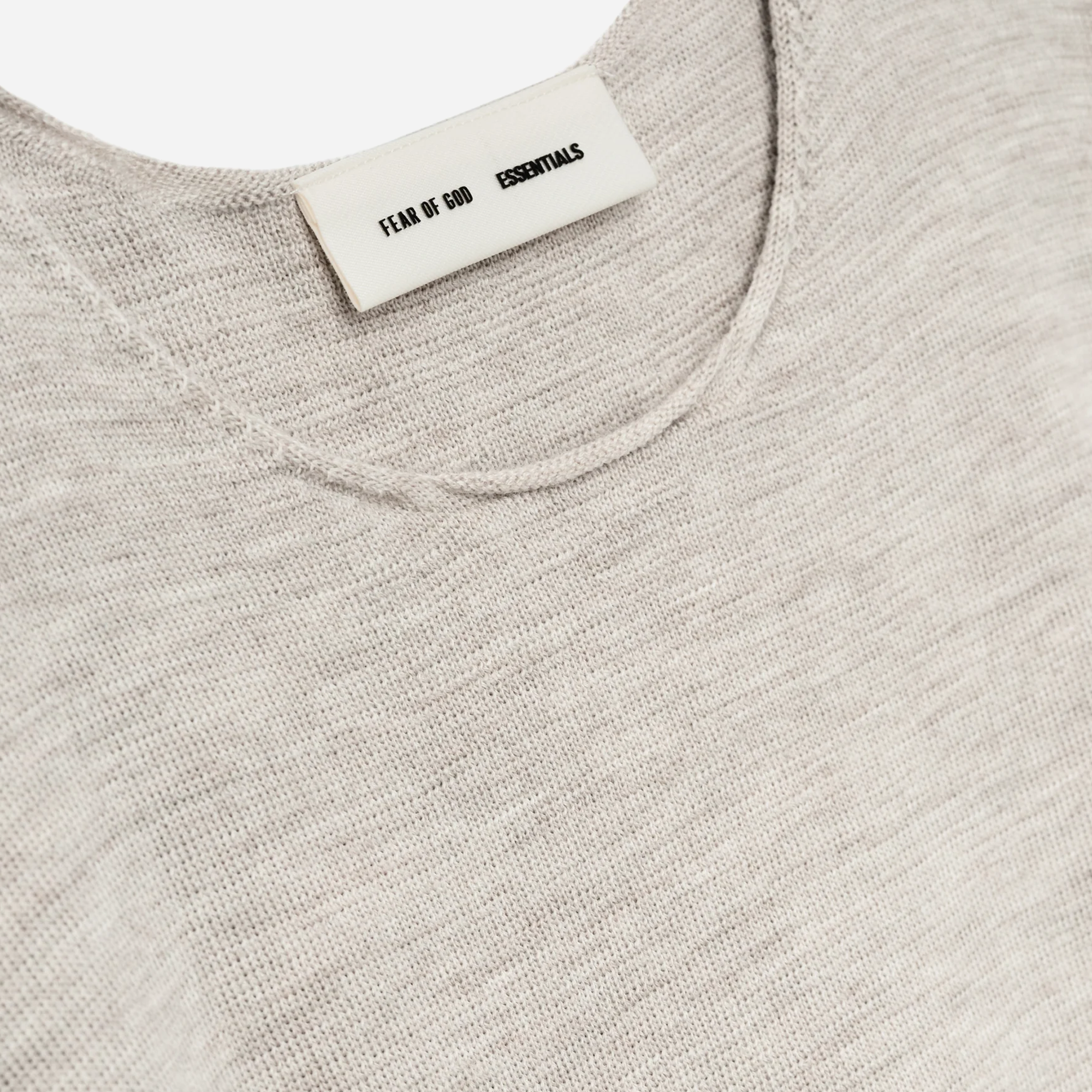 Fear Of God Essentials SS25 Merino Short Sleeve Sweater- Heather Stone - view 2