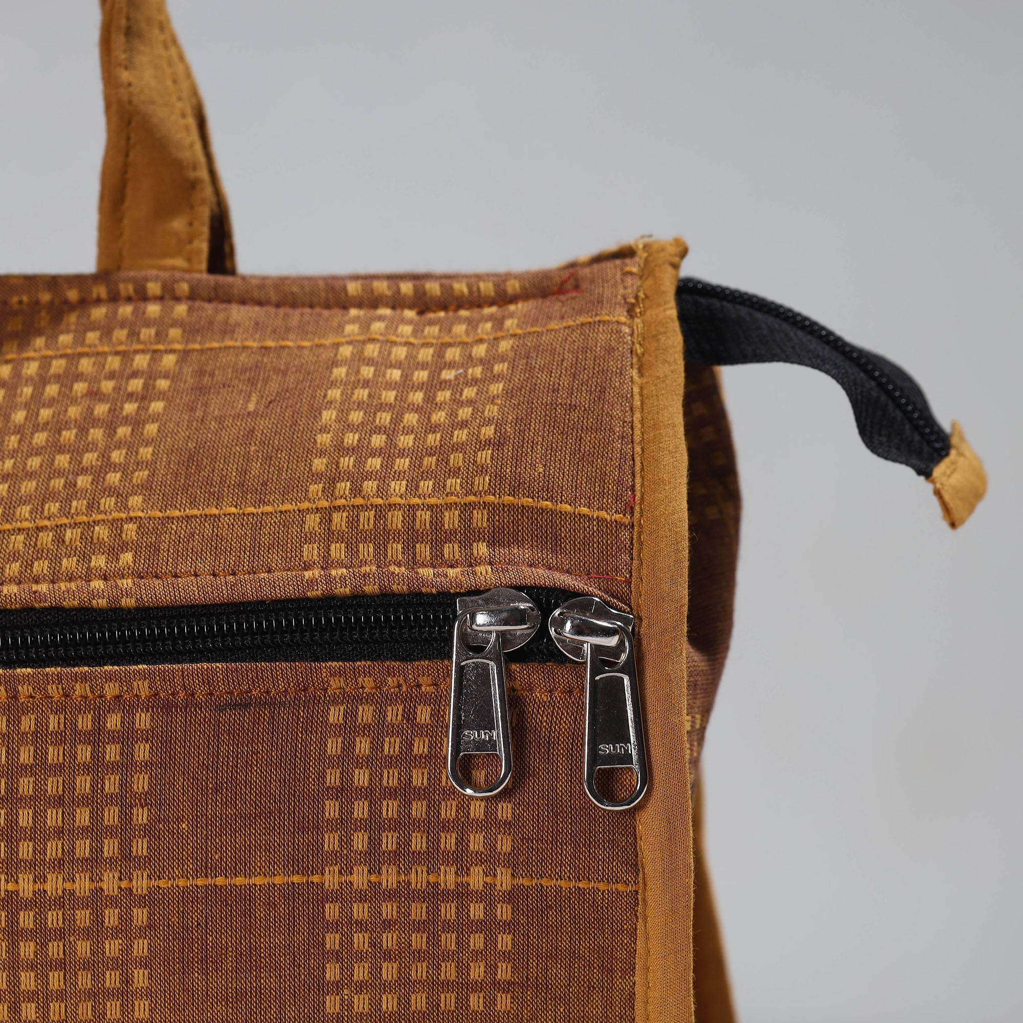 NOORI BAZAR Brown - Handcrafted Jacquard Cotton Hand Bag 13 - view 4