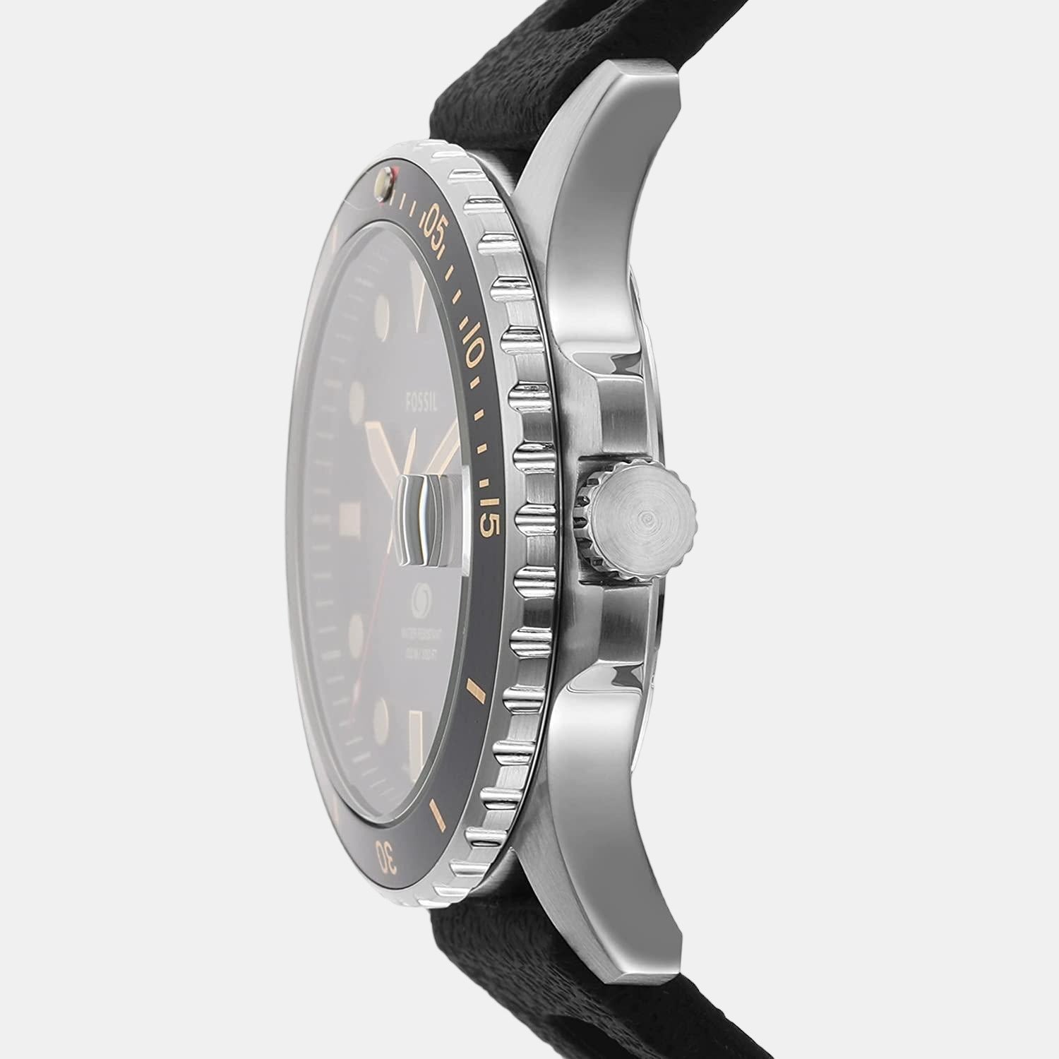 Fossil Blue Dive Men Quartz Black Dial Analog Silicone Watch FS5947 - view 2
