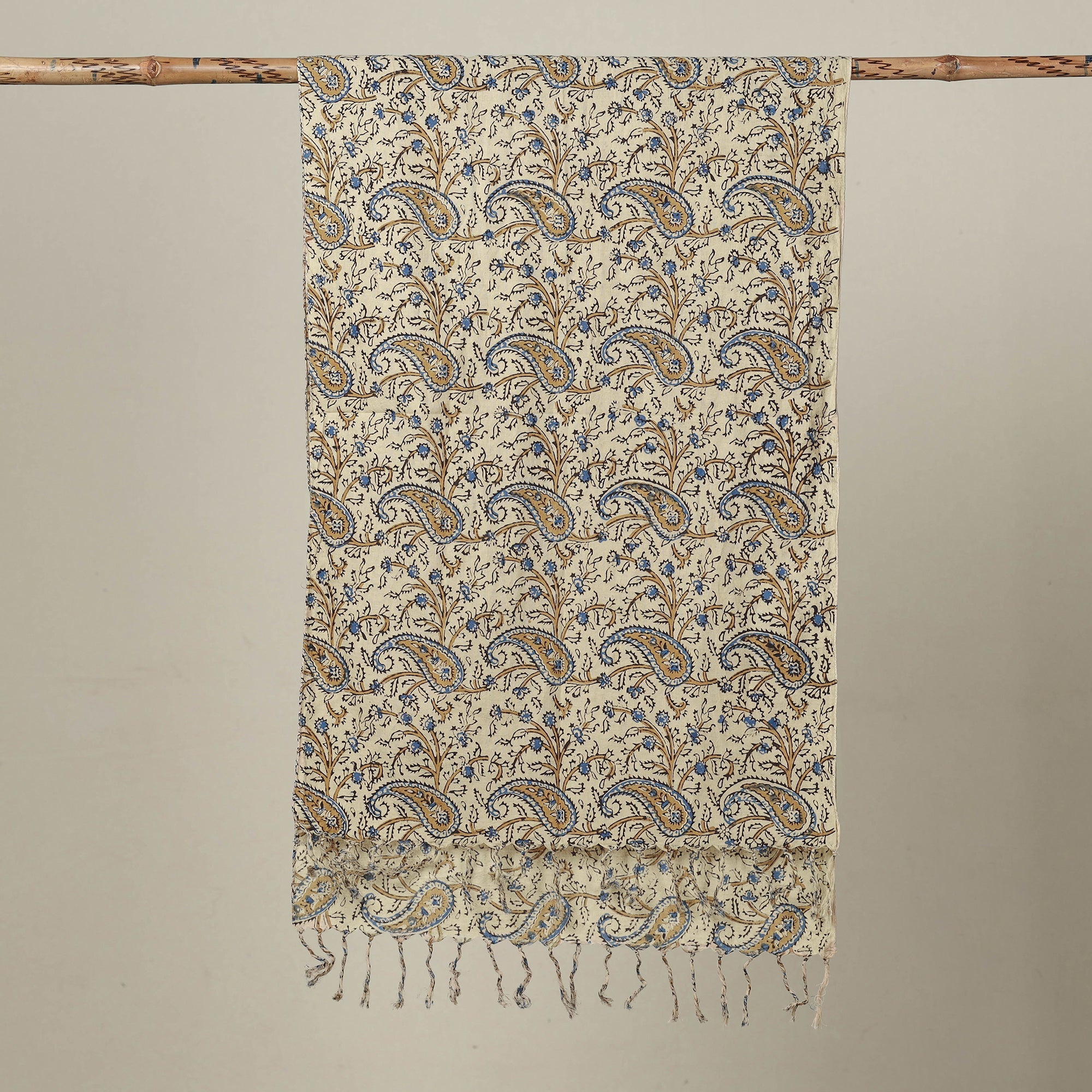 HAVELI CHRONICLES Beige - Block Printed Cotton Sanganeri Stole 08 - view 2