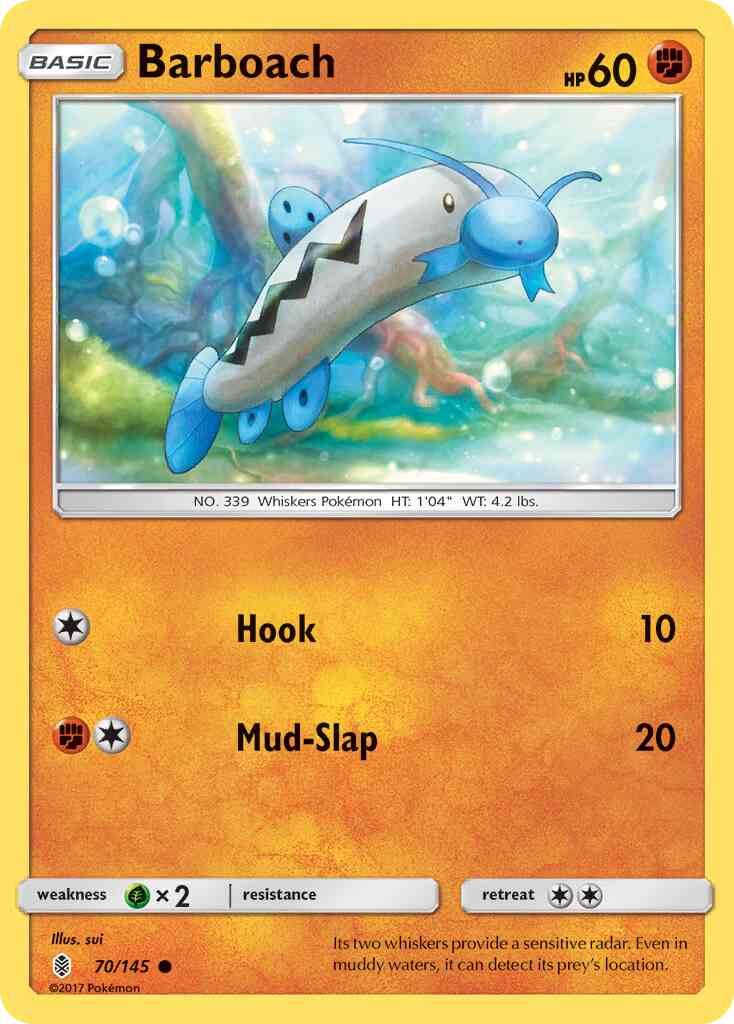 Common sm2-70 non-holo – Pokémon Barboach - 70/145 - Common [sm2-70] [Non-Holo]