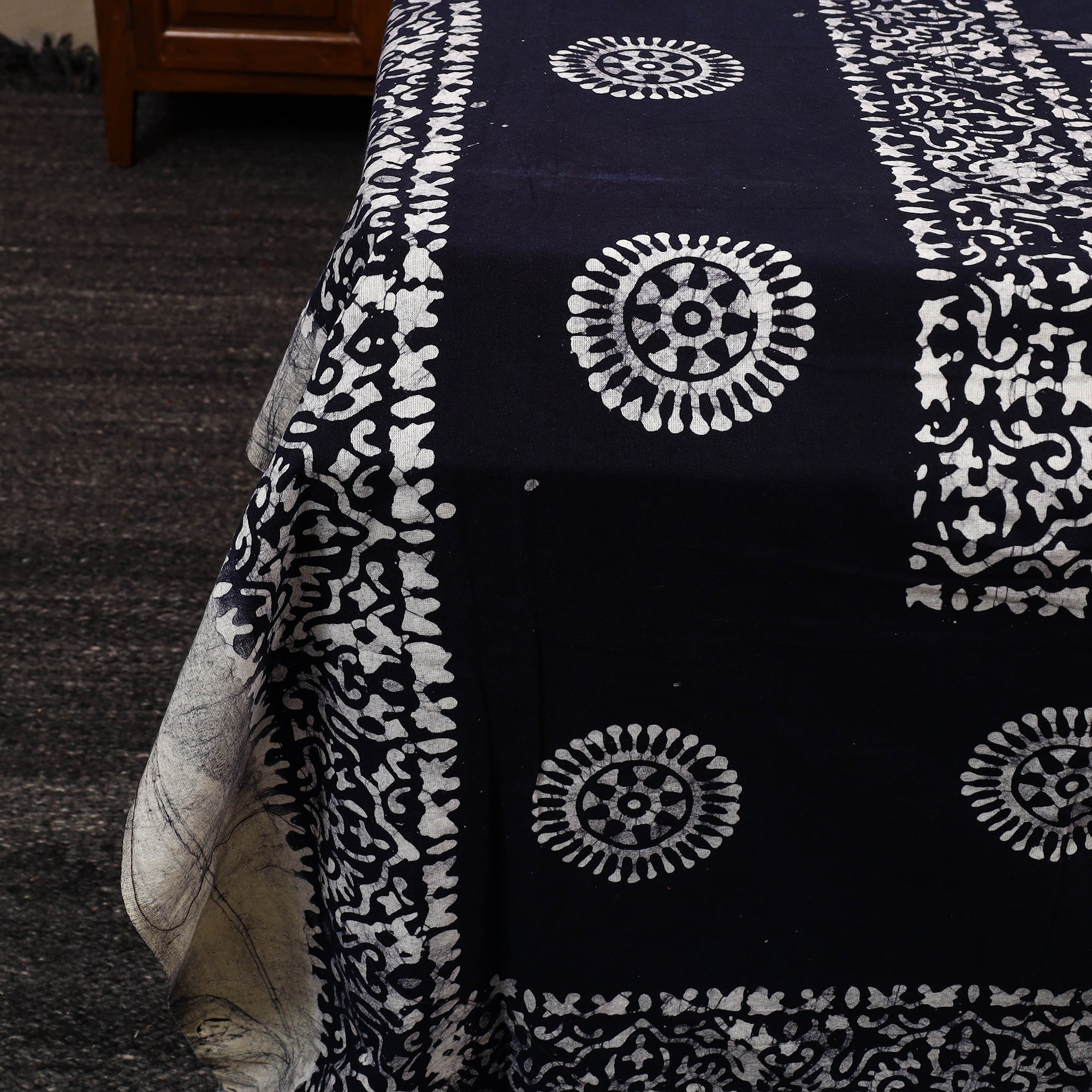 BATIK BY MD. SHARIFF Blue - Cotton Double Hand Batik Print Bed Sheet Set 38 - view 3