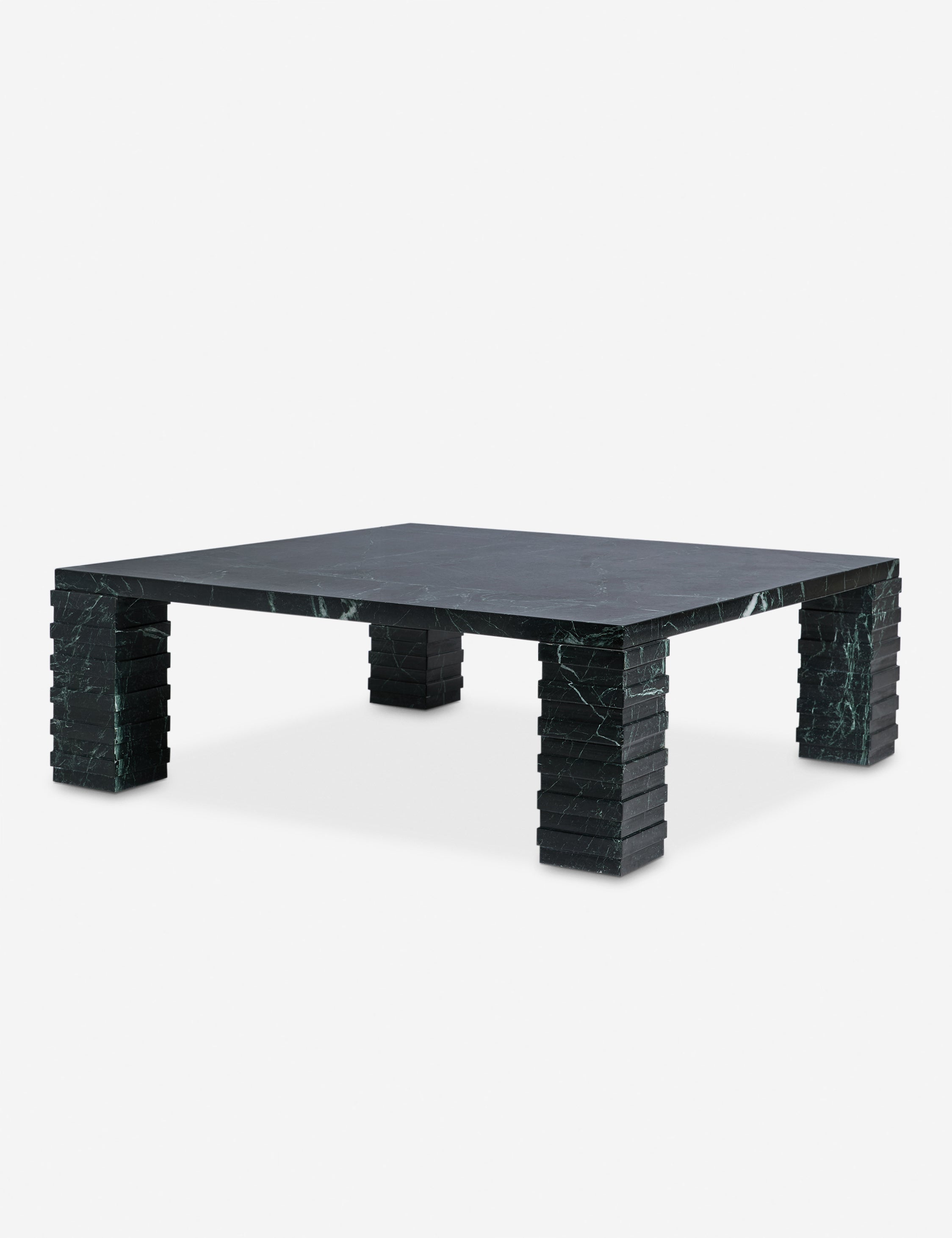 Lulu and Georgia Emeril Square Coffee Table – Green Marble