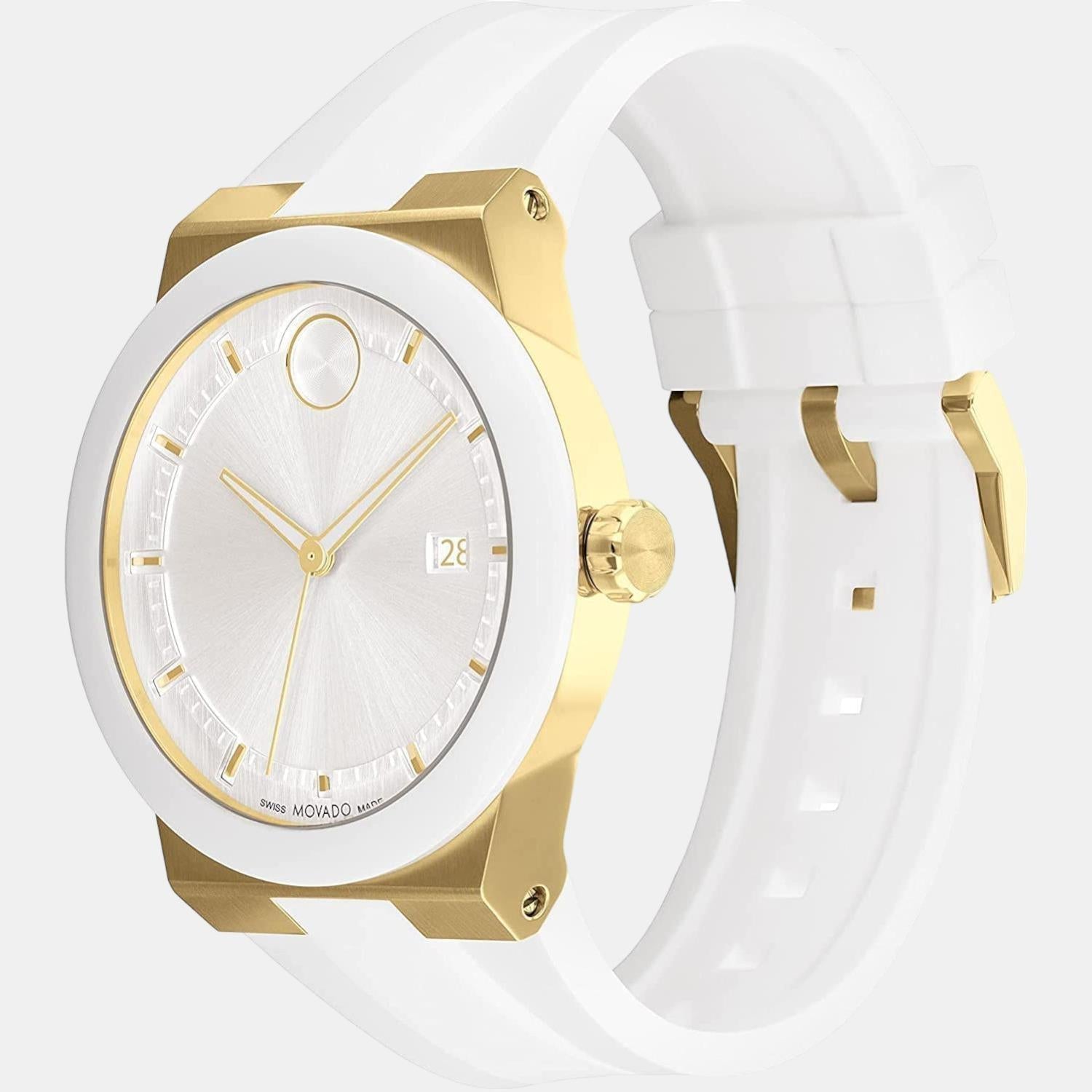 Movado Bold Fusion Women Quartz White Dial Analog Silicone Watch 3600899 - view 2