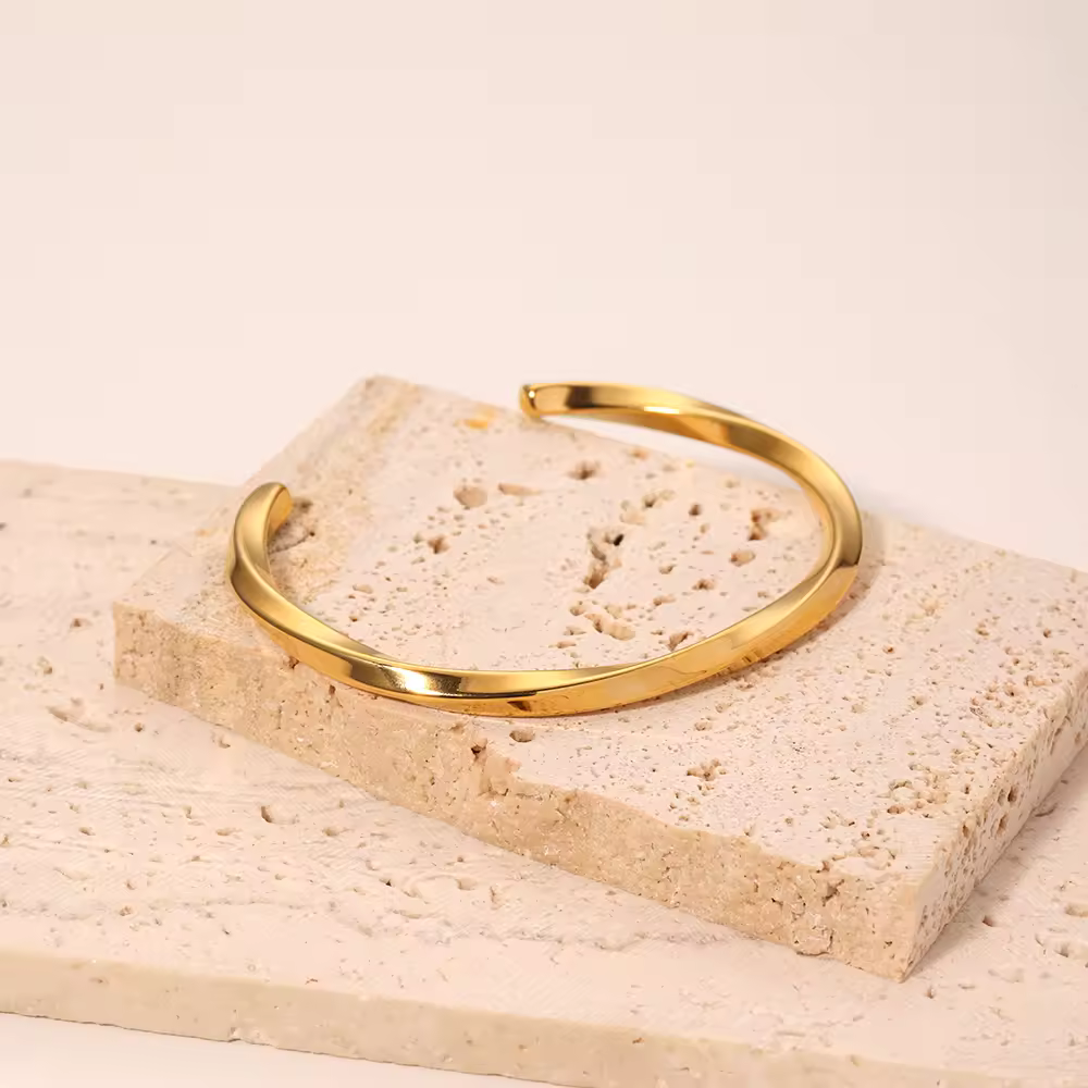 Branta Classic Gold-Tone Men’s Cuff Bracelet For Men - view 3
