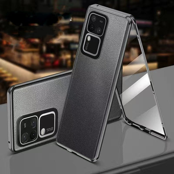 Million Cases Premium Dual Side Leather Glass Case - Vivo