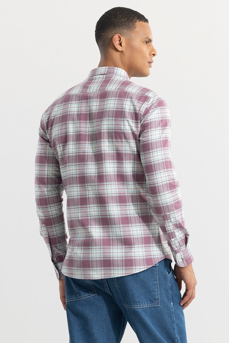 SNITCH Tartan Square Mauve Checks Shirt - view 7