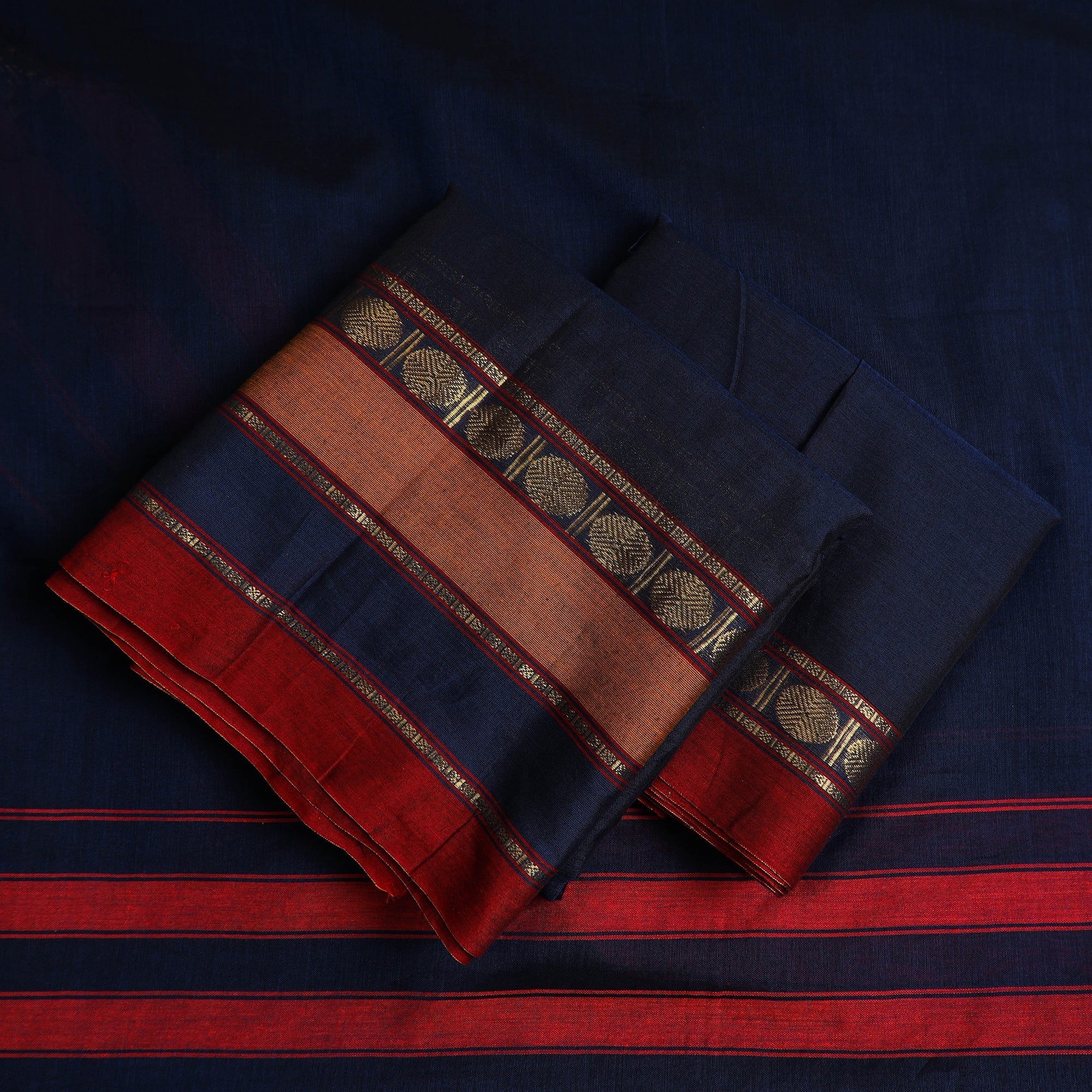 SOUTH KARGHA Blue - 3pc Mercerised Cotton Dharwad Dress Material 49 - view 2