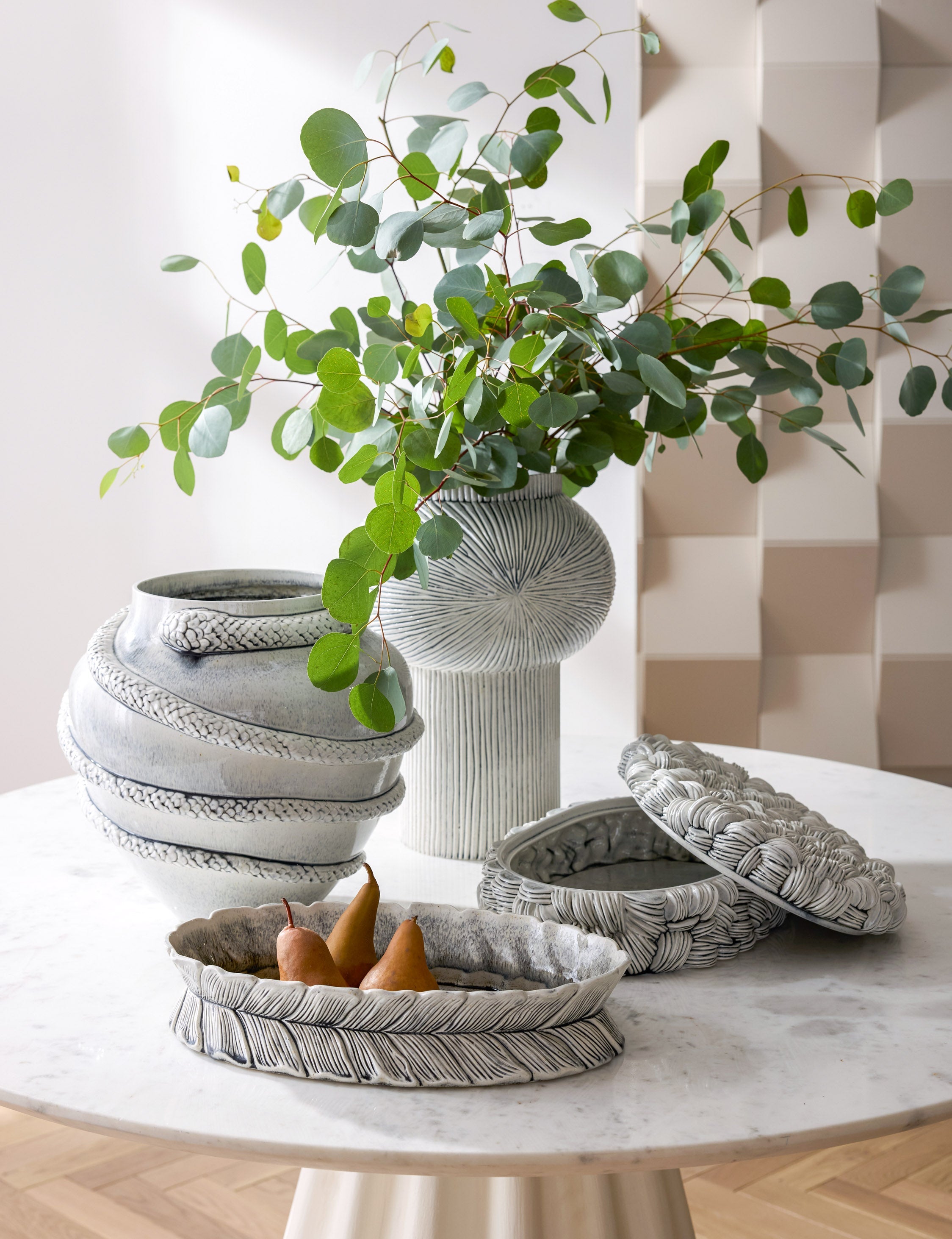 Lulu and Georgia Godsick Vase by Arteriors – White - view 2