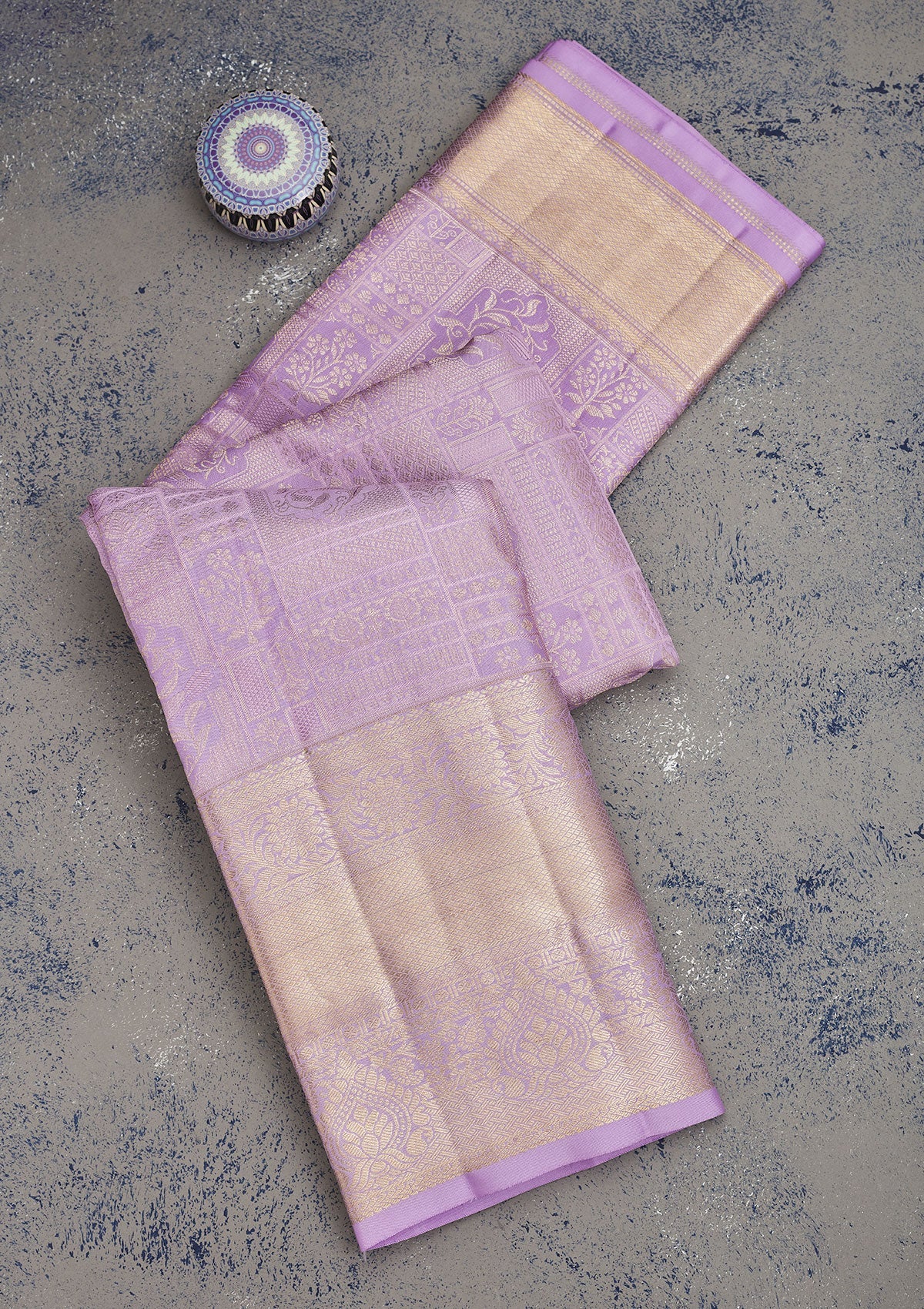 Koskii Lavender Zariwork Pure Silk Saree – Women's