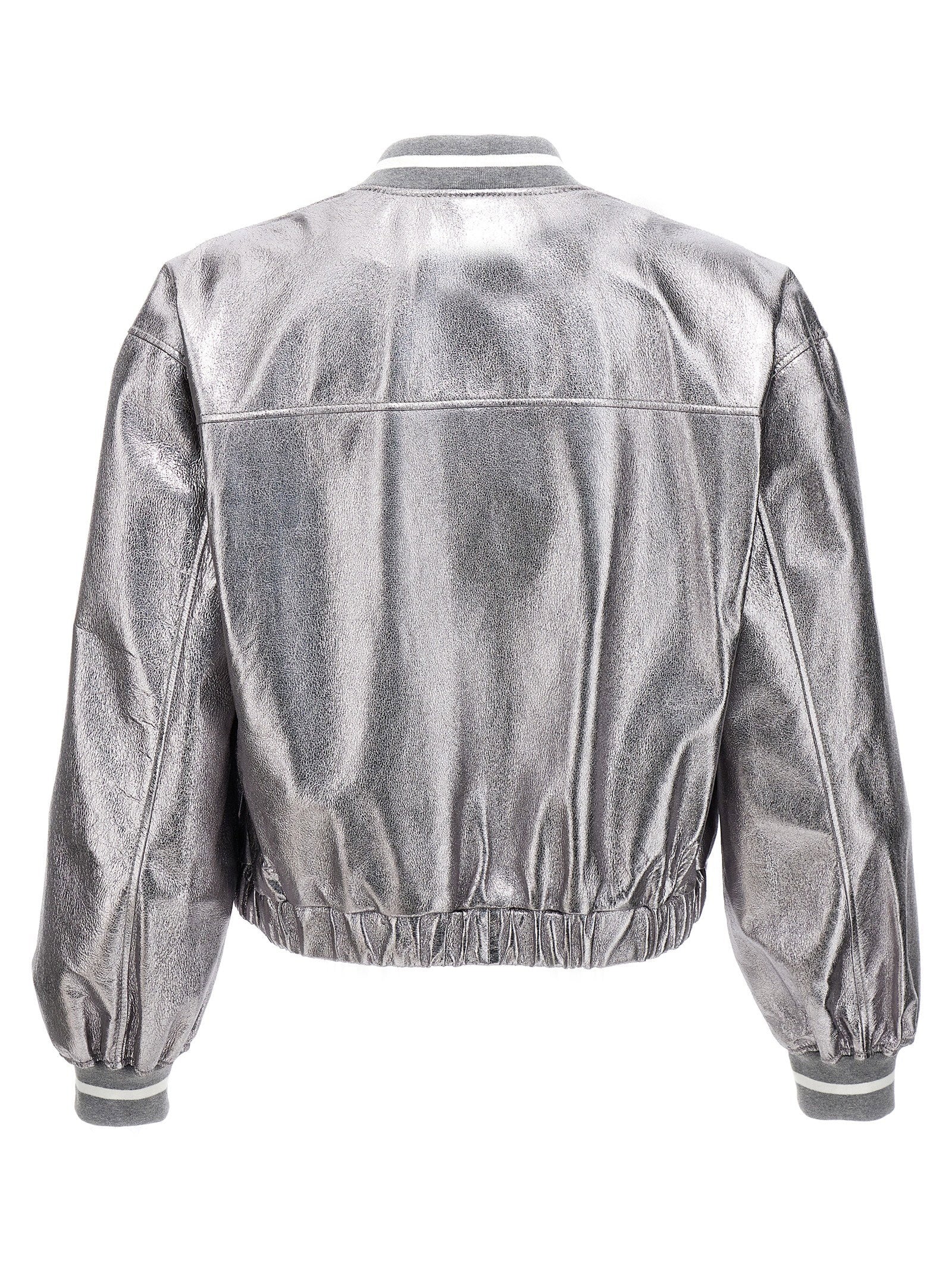 Brunello Cucinelli Laminated Leather Bomber Jacket - view 2