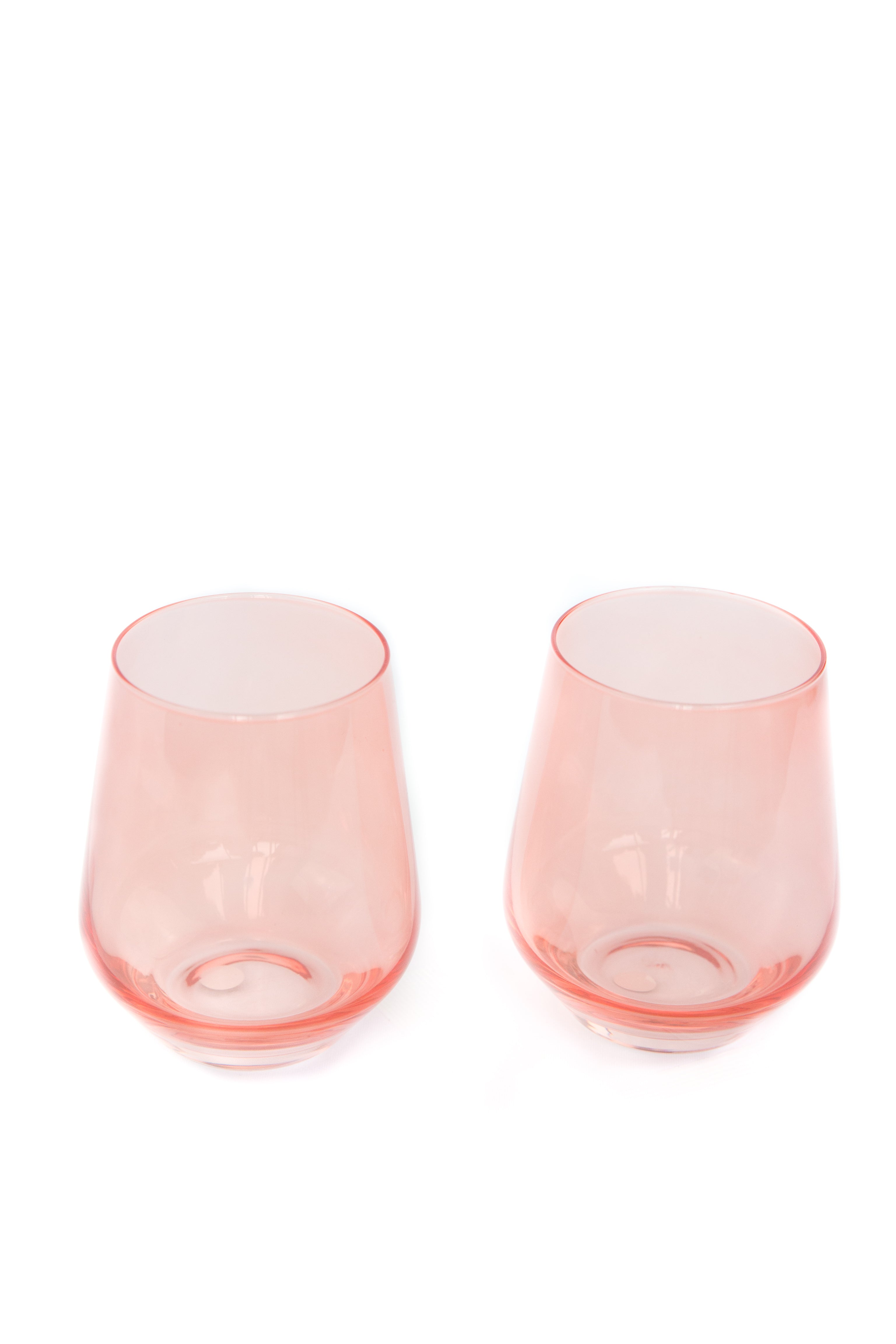 Estelle Colored Glass Estelle Colored Wine Stemless - Set of 2- Peach Fuzz {Our Coral Peach Pink} - view 7