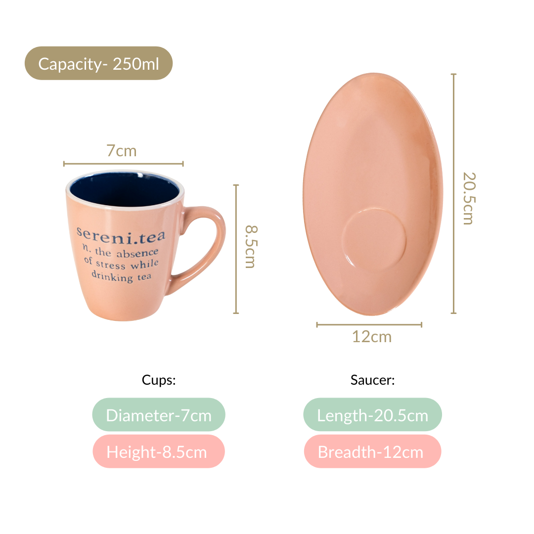 Nestasia Quote Mugs Gift Set With 4 Cups 4 Saucers 250ml - view 4