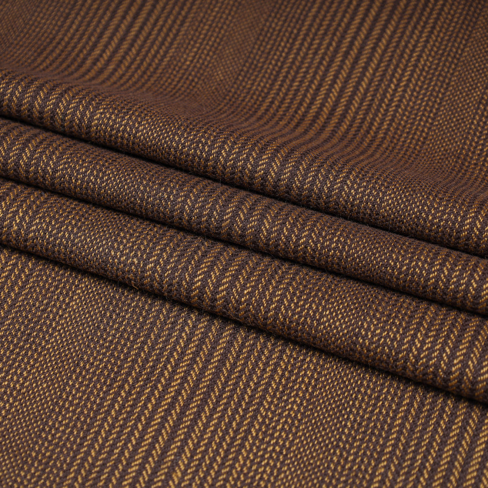 KILMORA Brown - Kumaun Handwoven Merino Woollen Fabric - view 2