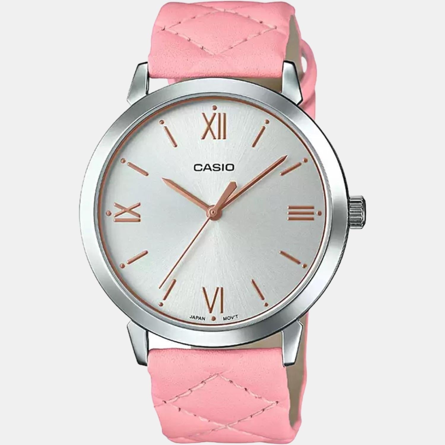 Casio Enticer Women Quartz Silver Dial Analog Leather Watch A1483 - view 2