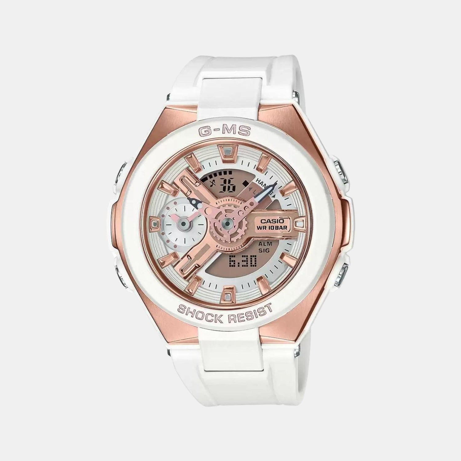 Casio Baby-G Women Quartz White Dial Analog-Digital Resin Watch BX110