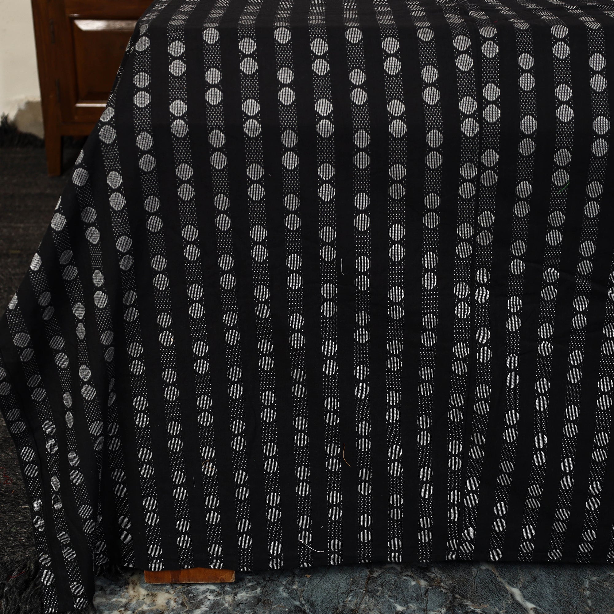 SOUTH KARGHA Black - Jacquard Patchwork Cotton Double Bed Cover with Pillow Covers (108 x 83 in) 10 - view 4