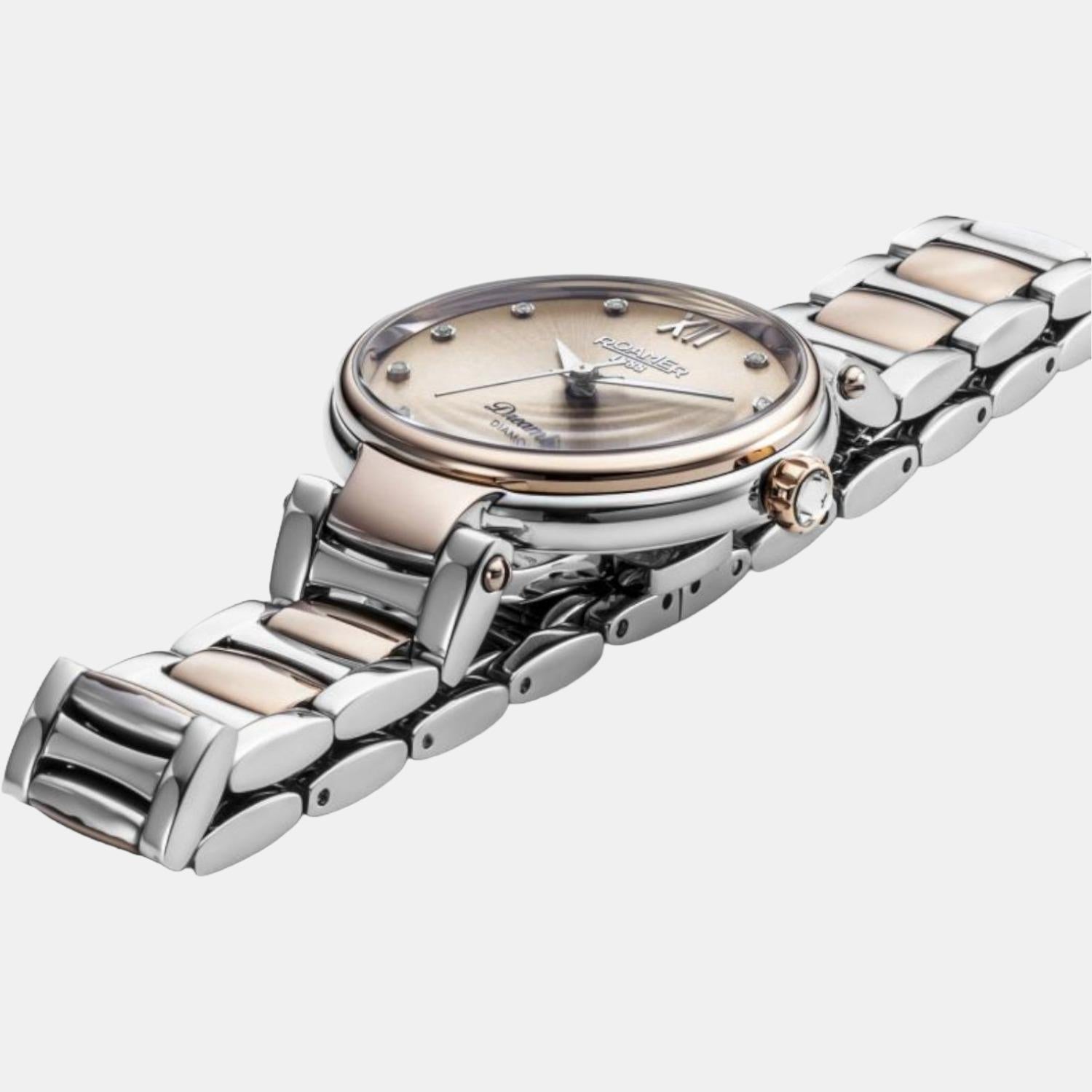 Roamer Dreamline Diamond Women Quartz Rose Gold Dial Analog Stainless Steel Watch 857847 49 38 50 - view 2
