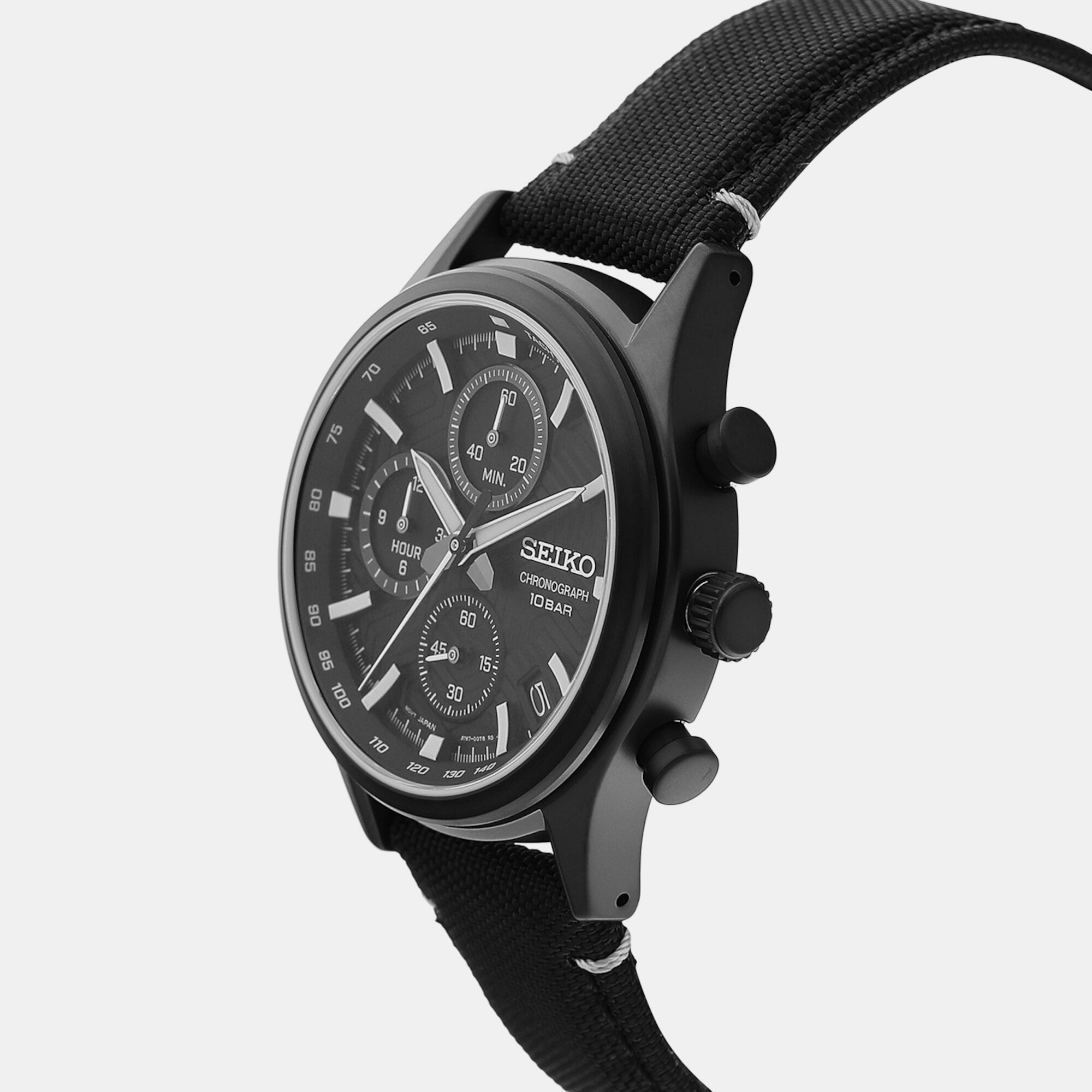 Seiko Dress Men Quartz Black Dial Chronograph Leather Watch SSB421P1 - view 2
