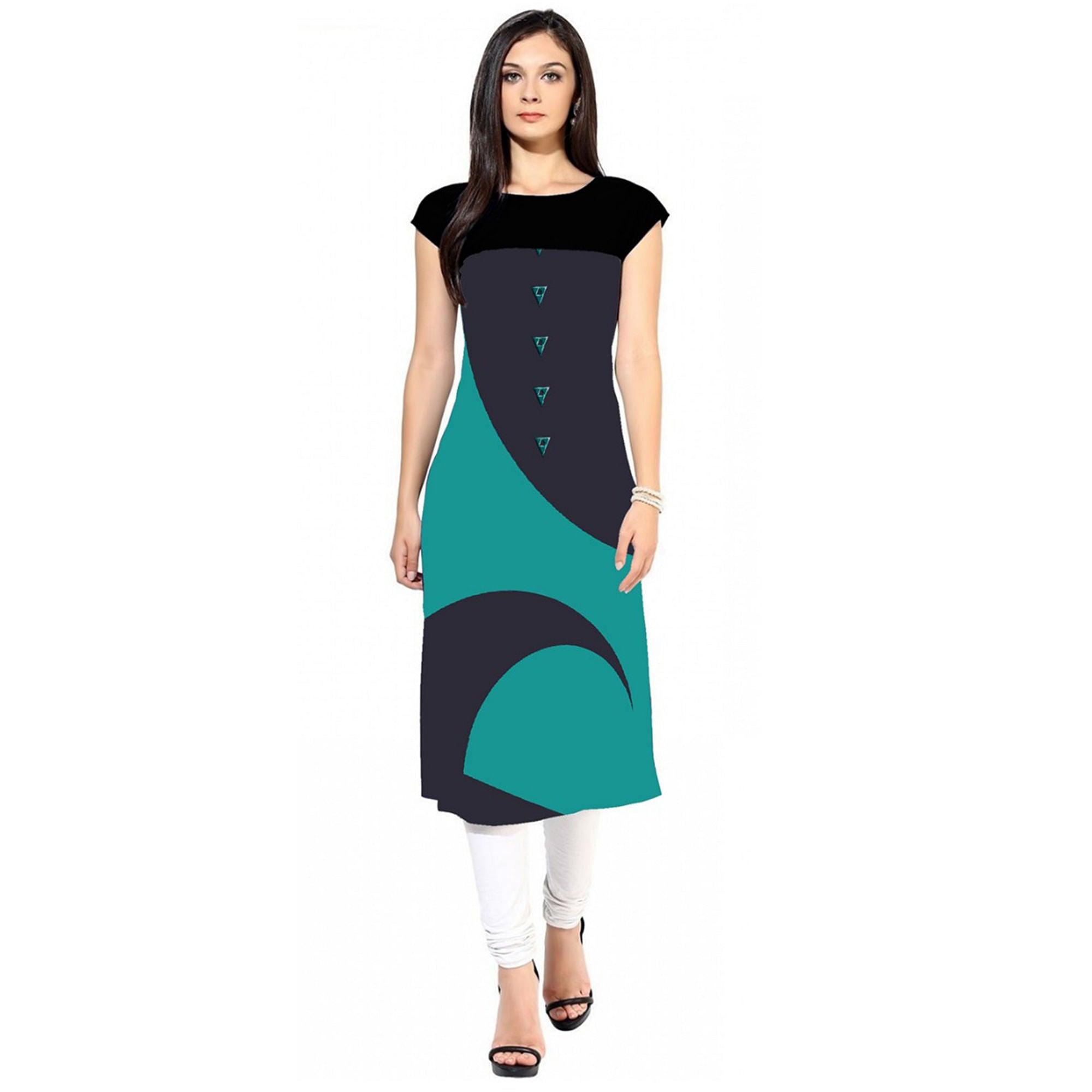 Peachmode Seller Casual Printed Crepe Kurti - Pack of 3 - view 2