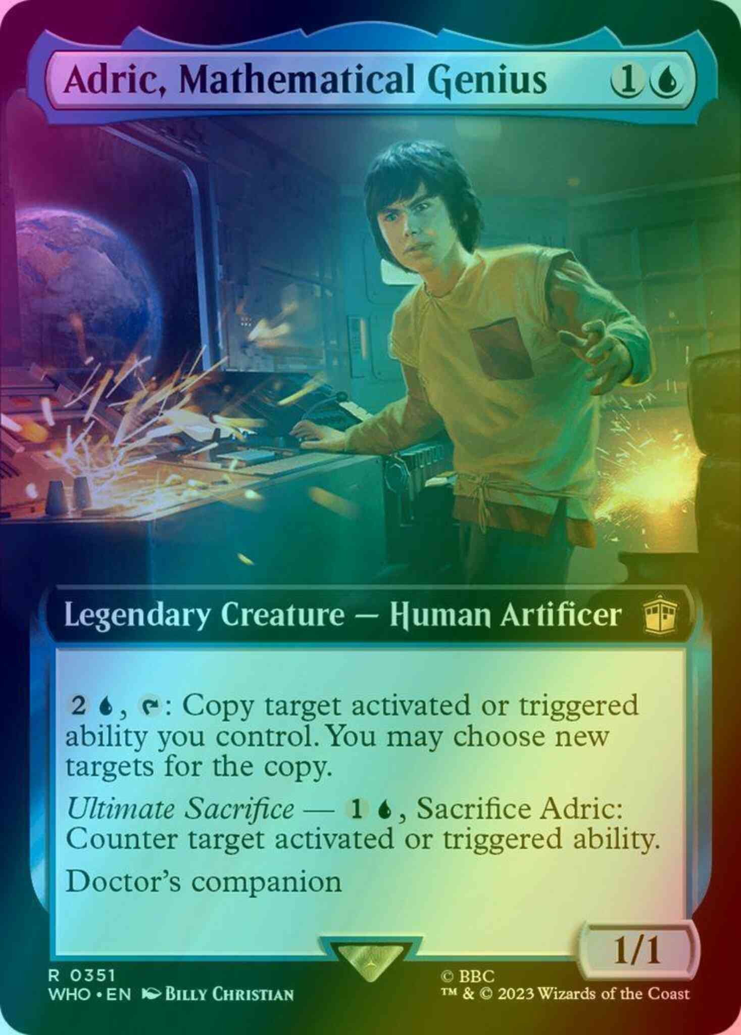 Adric mathematical genius – Magic Adric, Mathematical Genius [351] [Extended Art] [Universes Beyond: Doctor Who] [Foil]