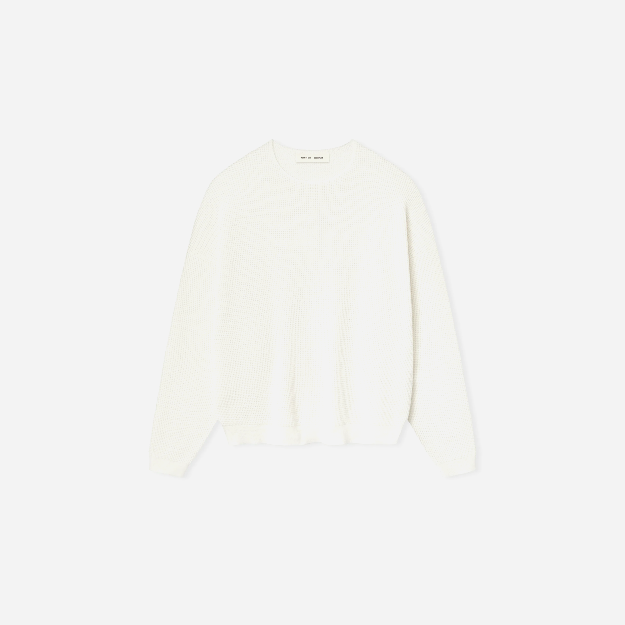 Fear Of God Essentials SS25 Waffle Crewneck Sweater- Cloud-White