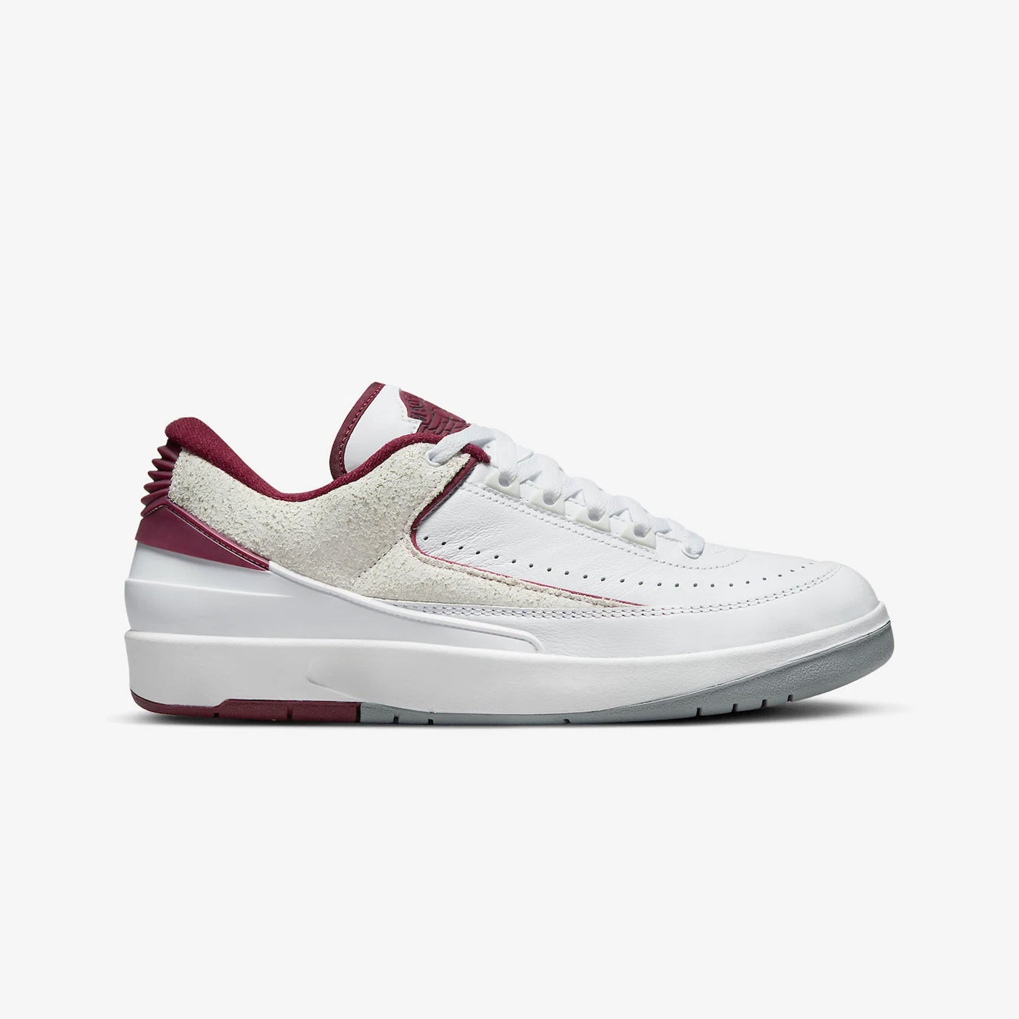 Jordan | AIR JORDAN 2 RETRO LOW { WHITE/CHERRYWOOD RED-LT STEEL GREY - view 4