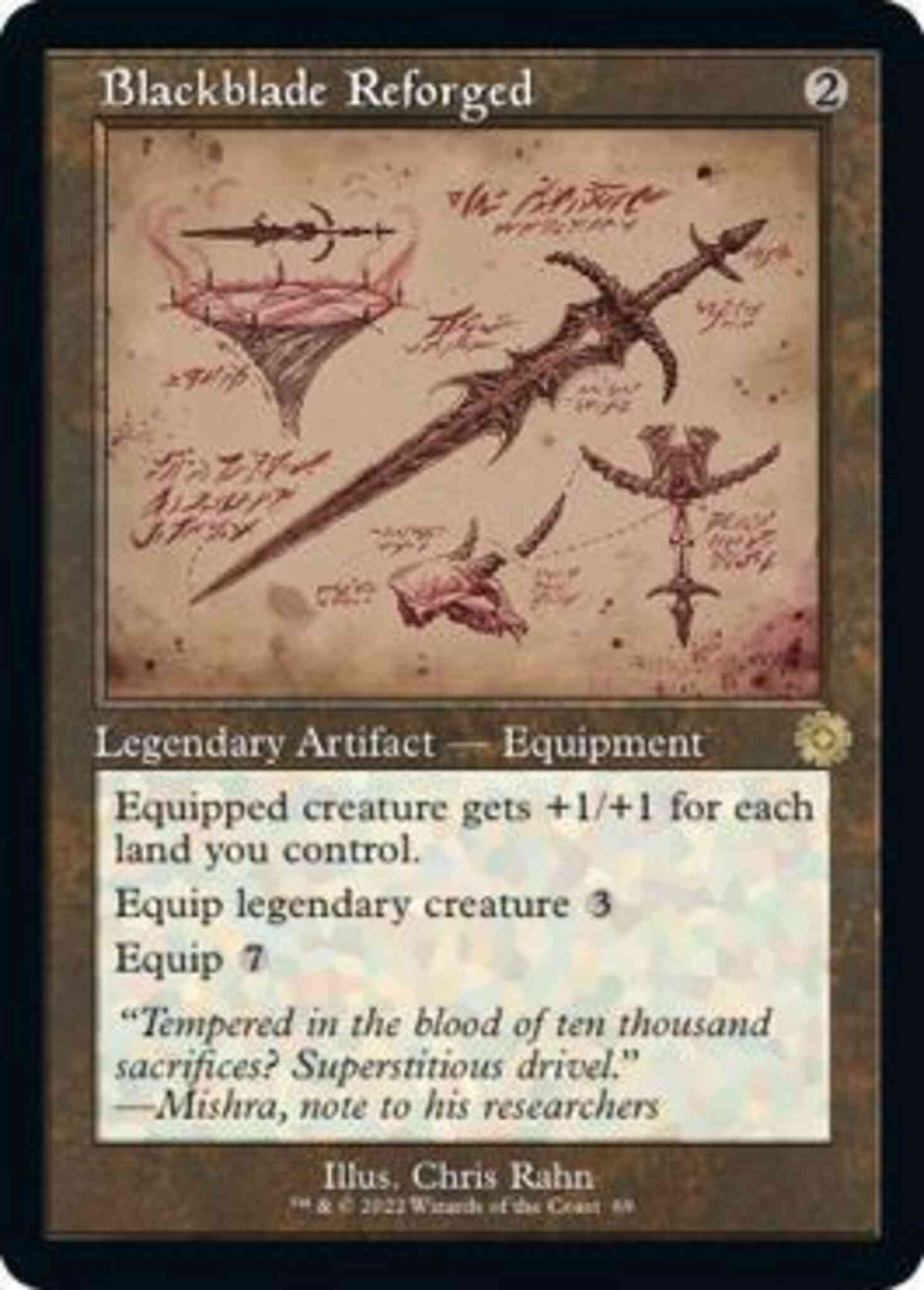 Blackblade reforged 69 – Magic Blackblade Reforged [69] [Retro Frame] [Schematic] [The Brothers' War Retro Artifacts] [Non-Foil]