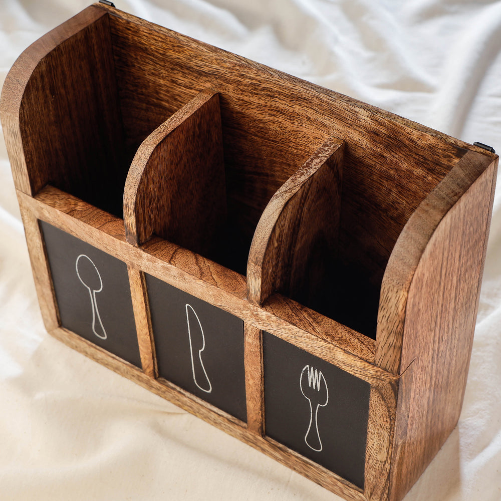HAVELI CHRONICLES Brown - Handcrafted Mango Wooden Kitchen Tool Holder - view 2